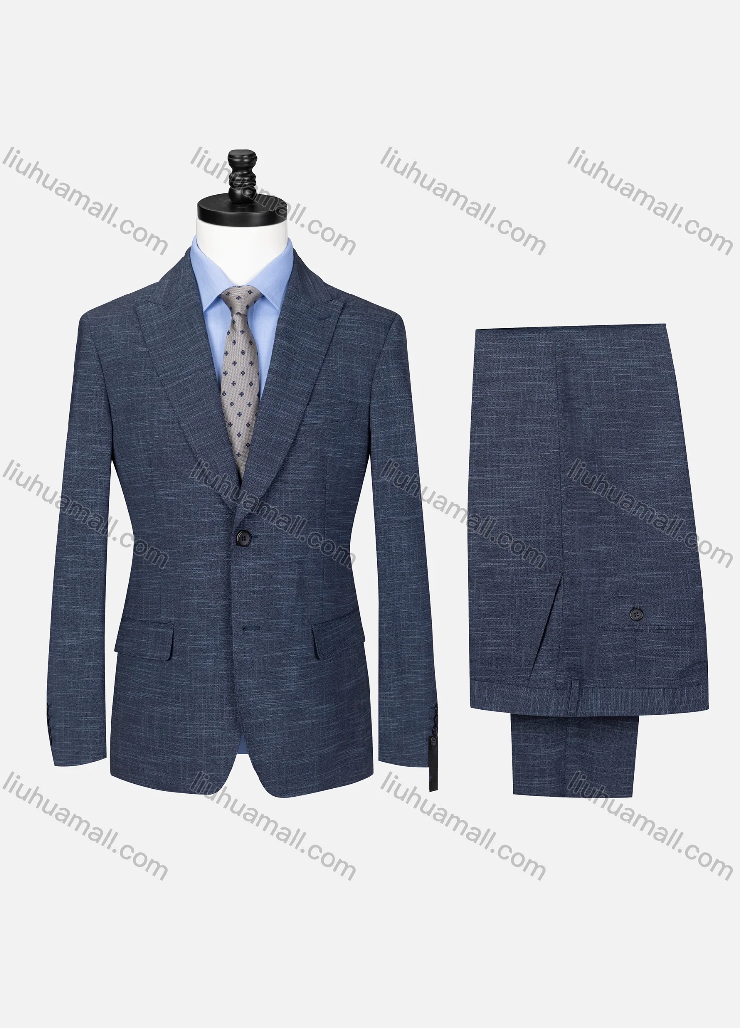 Wholesale Men's Formal Lapel Single Breasted Plain Flap Pockets Blazer Jacket & Pants 2 Piece Set 32257# - Liuhuamall
