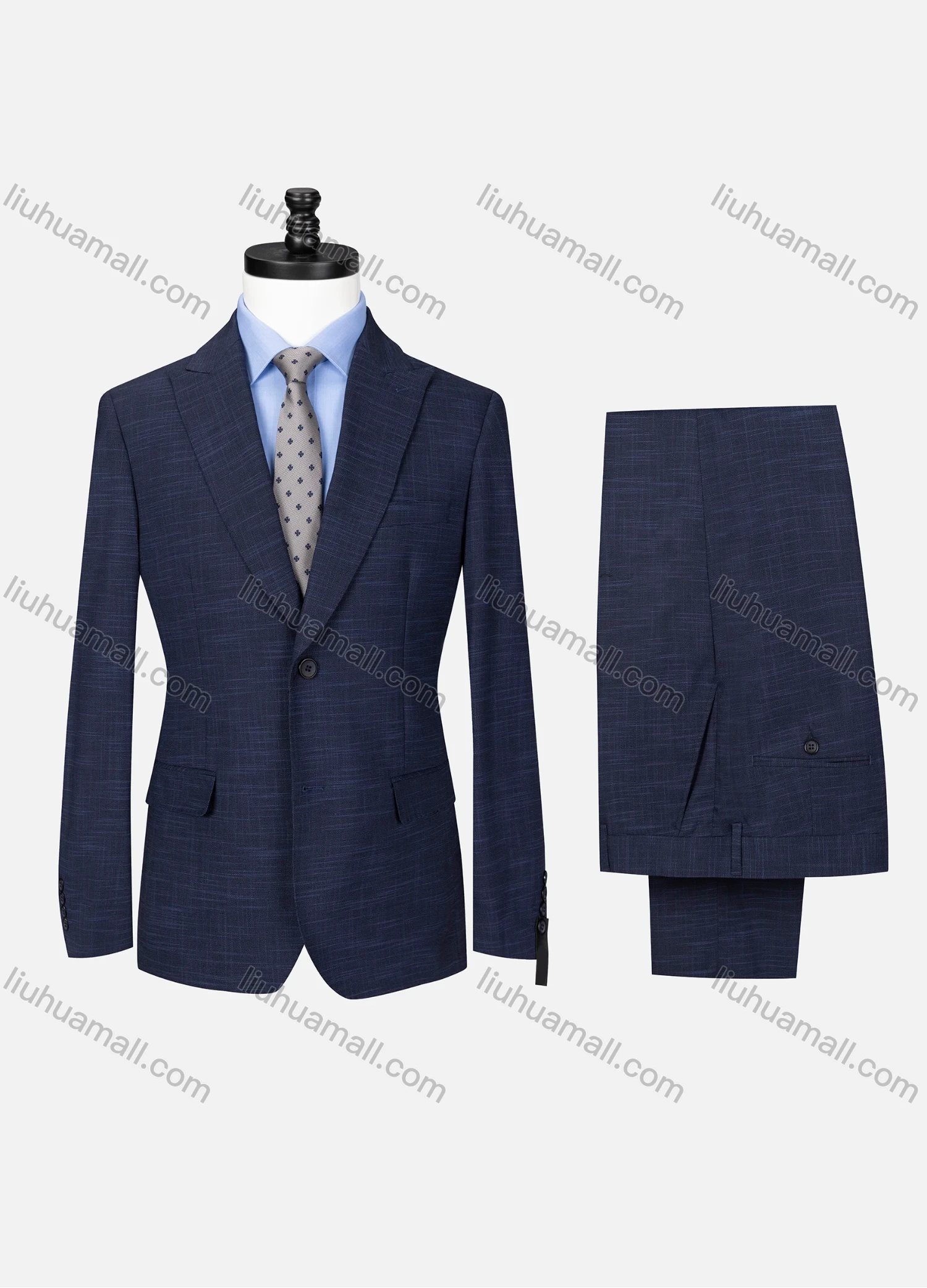 Wholesale Men's Formal Lapel Single Breasted Plain Flap Pockets Blazer Jacket & Pants 2 Piece Set 32257# - Liuhuamall