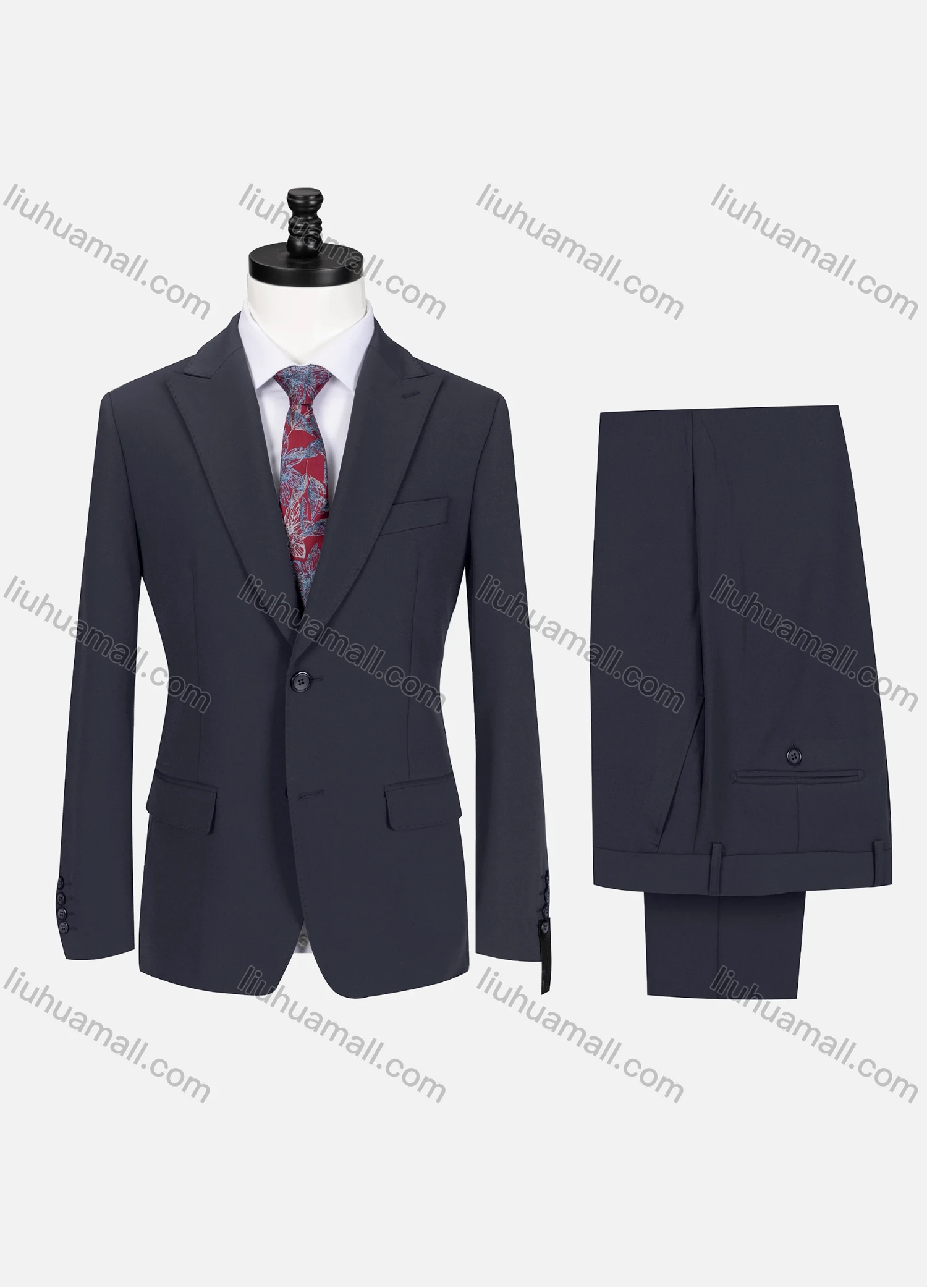 Wholesale Men's Business Lapel Single Breasted Plain Flap Pockets Blazer Jacket & Pants 2 Piece Set 76997# - Liuhuamall