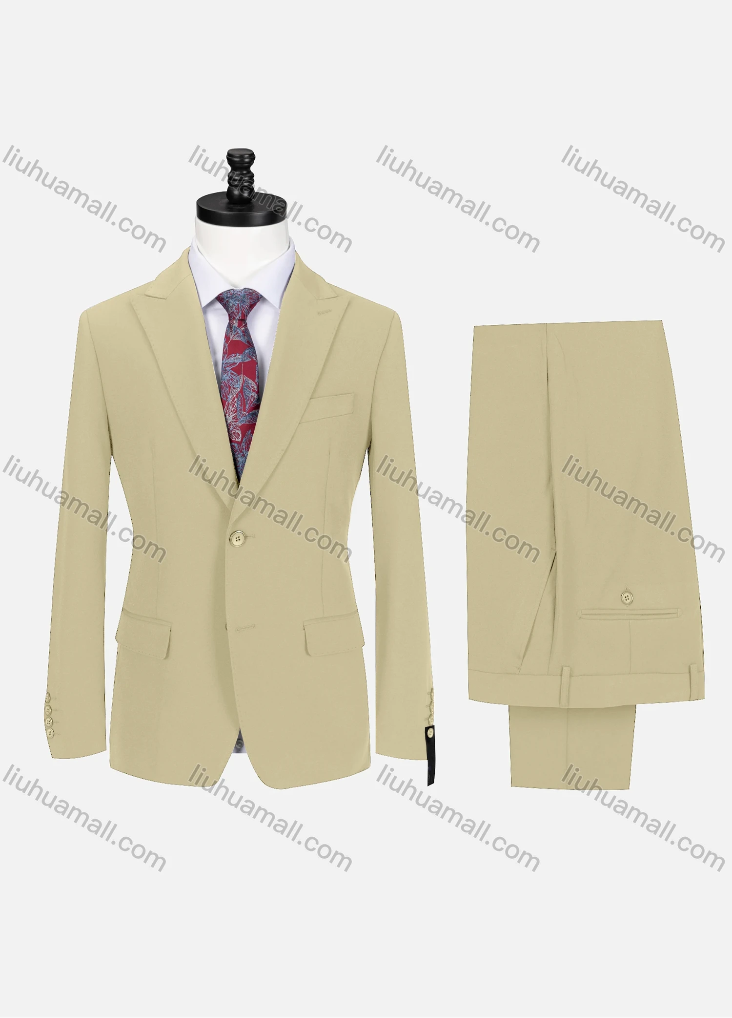 Wholesale Men's Business Lapel Single Breasted Plain Flap Pockets Blazer Jacket & Pants 2 Piece Set 76997# - Liuhuamall