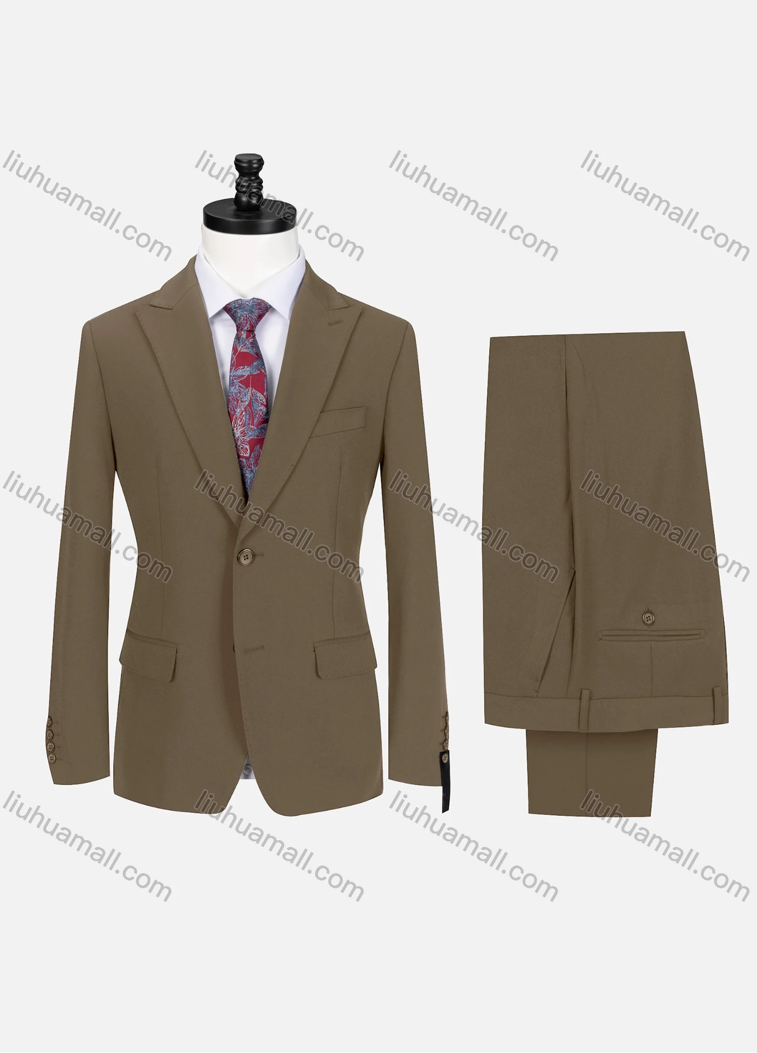 Wholesale Men's Business Lapel Single Breasted Plain Flap Pockets Blazer Jacket & Pants 2 Piece Set 76997# - Liuhuamall