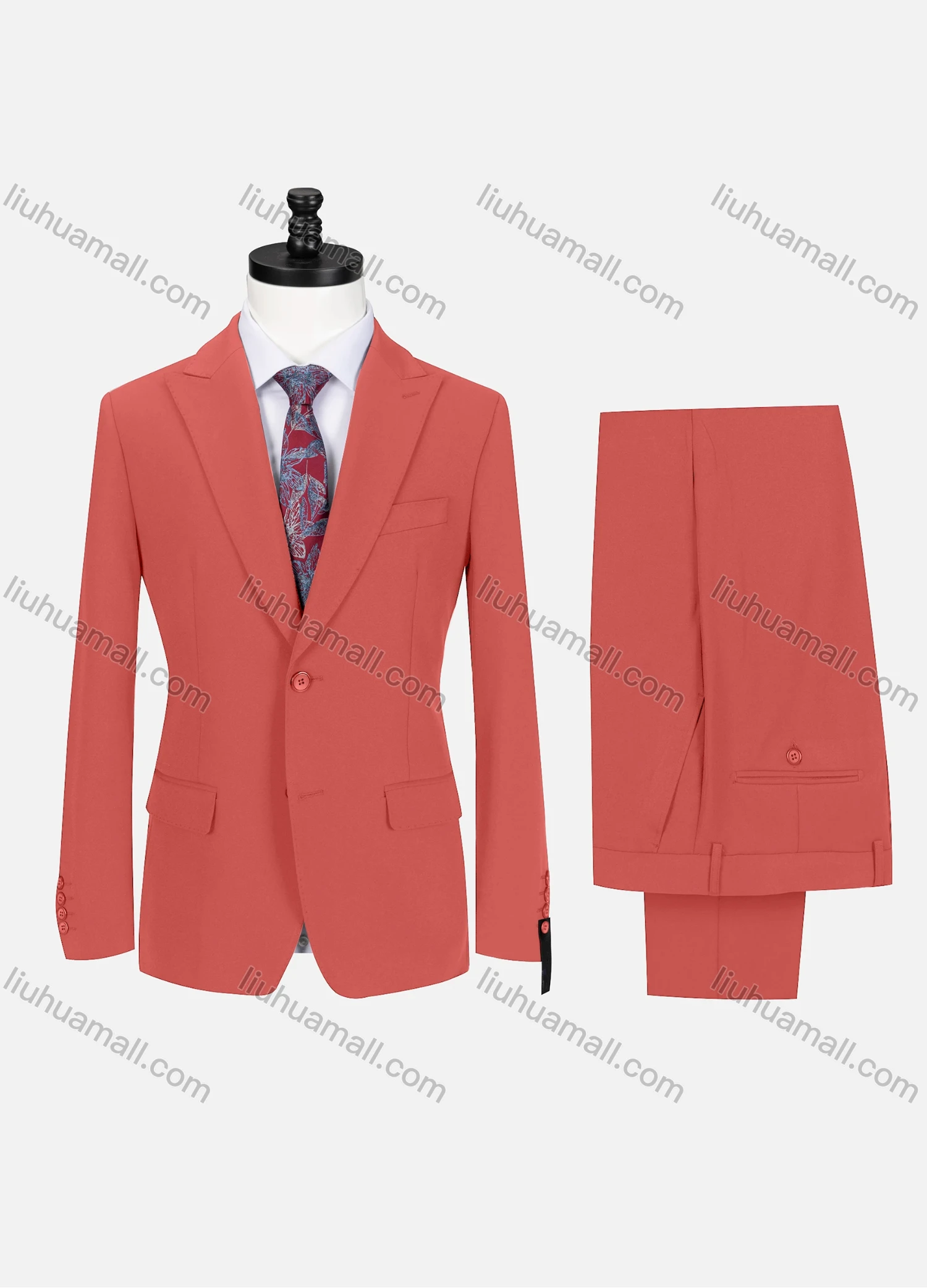Wholesale Men's Business Lapel Single Breasted Plain Flap Pockets Blazer Jacket & Pants 2 Piece Set 76997# - Liuhuamall
