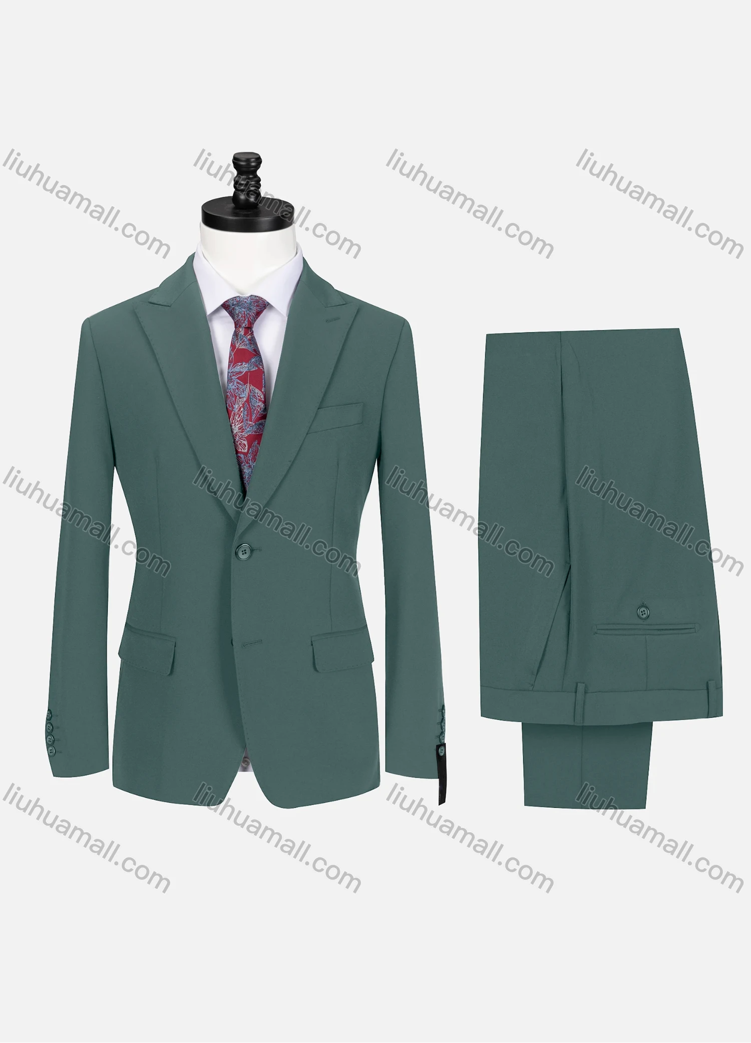 Wholesale Men's Business Lapel Single Breasted Plain Flap Pockets Blazer Jacket & Pants 2 Piece Set 76997# - Liuhuamall
