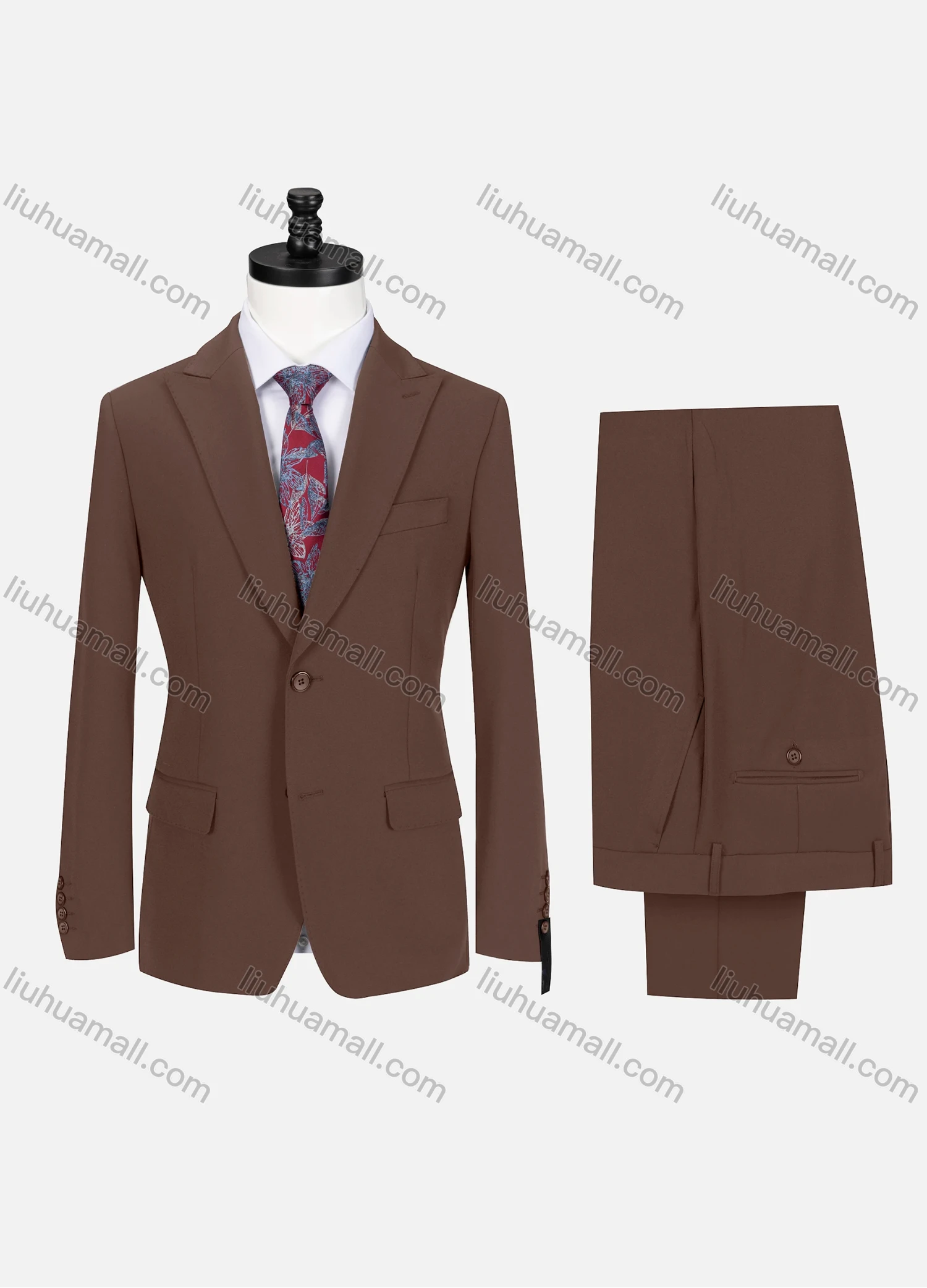 Wholesale Men's Business Lapel Single Breasted Plain Flap Pockets Blazer Jacket & Pants 2 Piece Set 76997# - Liuhuamall