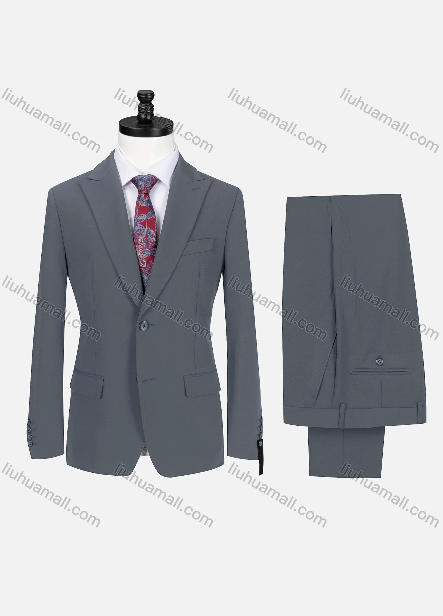 Wholesale Men's Business Lapel Single Breasted Plain Flap Pockets Blazer Jacket & Pants 2 Piece Set 76997# - Liuhuamall