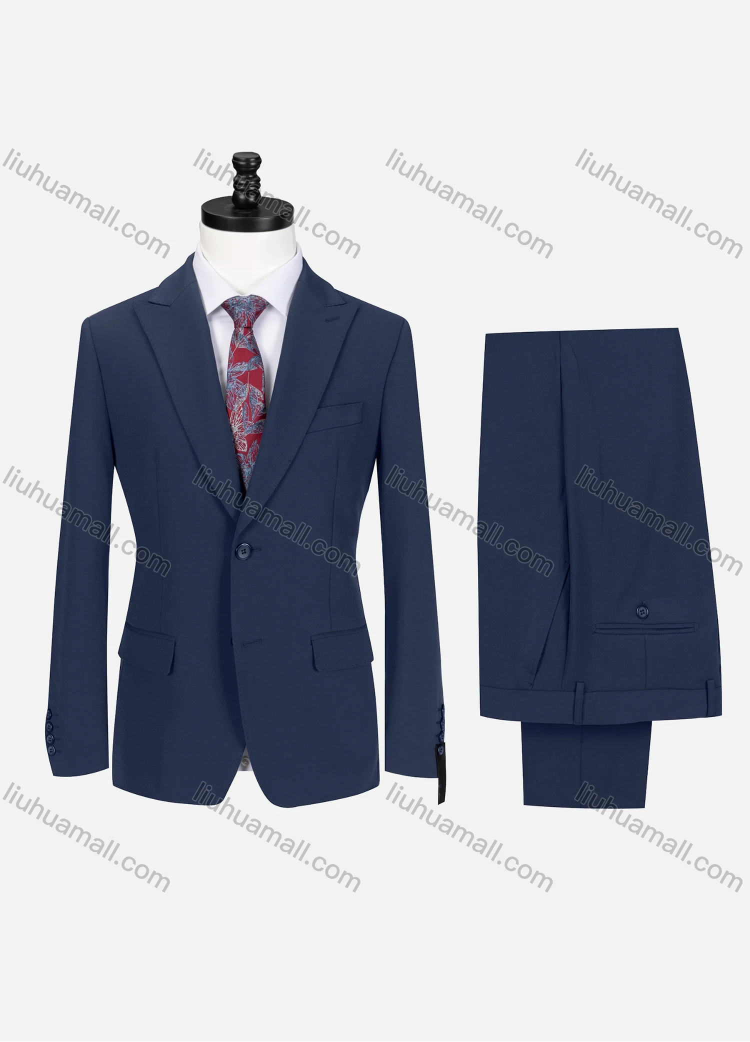 Wholesale Men's Business Lapel Single Breasted Plain Flap Pockets Blazer Jacket & Pants 2 Piece Set 76997# - Liuhuamall