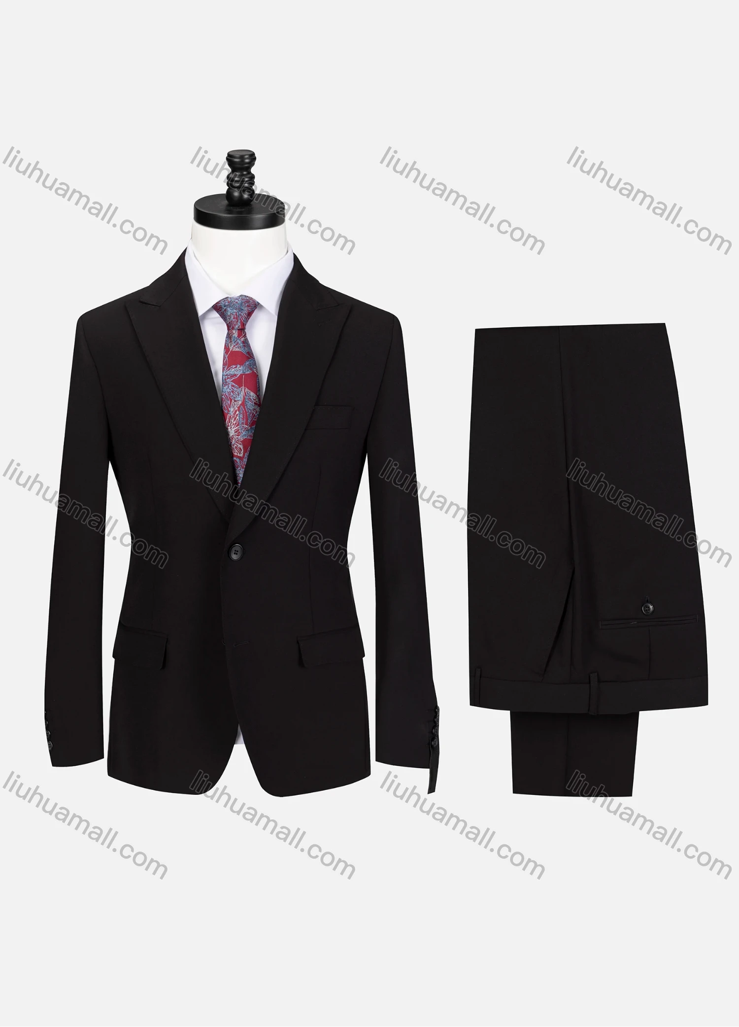 Wholesale Men's Business Lapel Single Breasted Plain Flap Pockets Blazer Jacket & Pants 2 Piece Set 76997# - Liuhuamall
