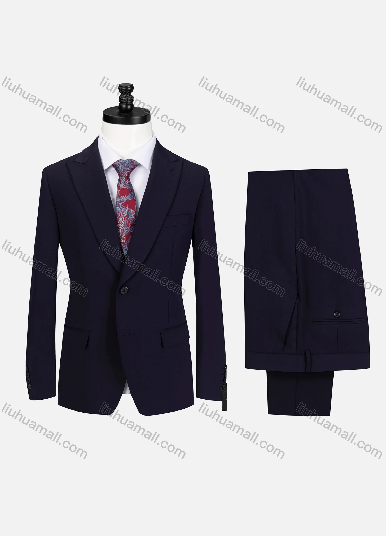 Wholesale Men's Business Lapel Single Breasted Plain Flap Pockets Blazer Jacket & Pants 2 Piece Set 76997# - Liuhuamall
