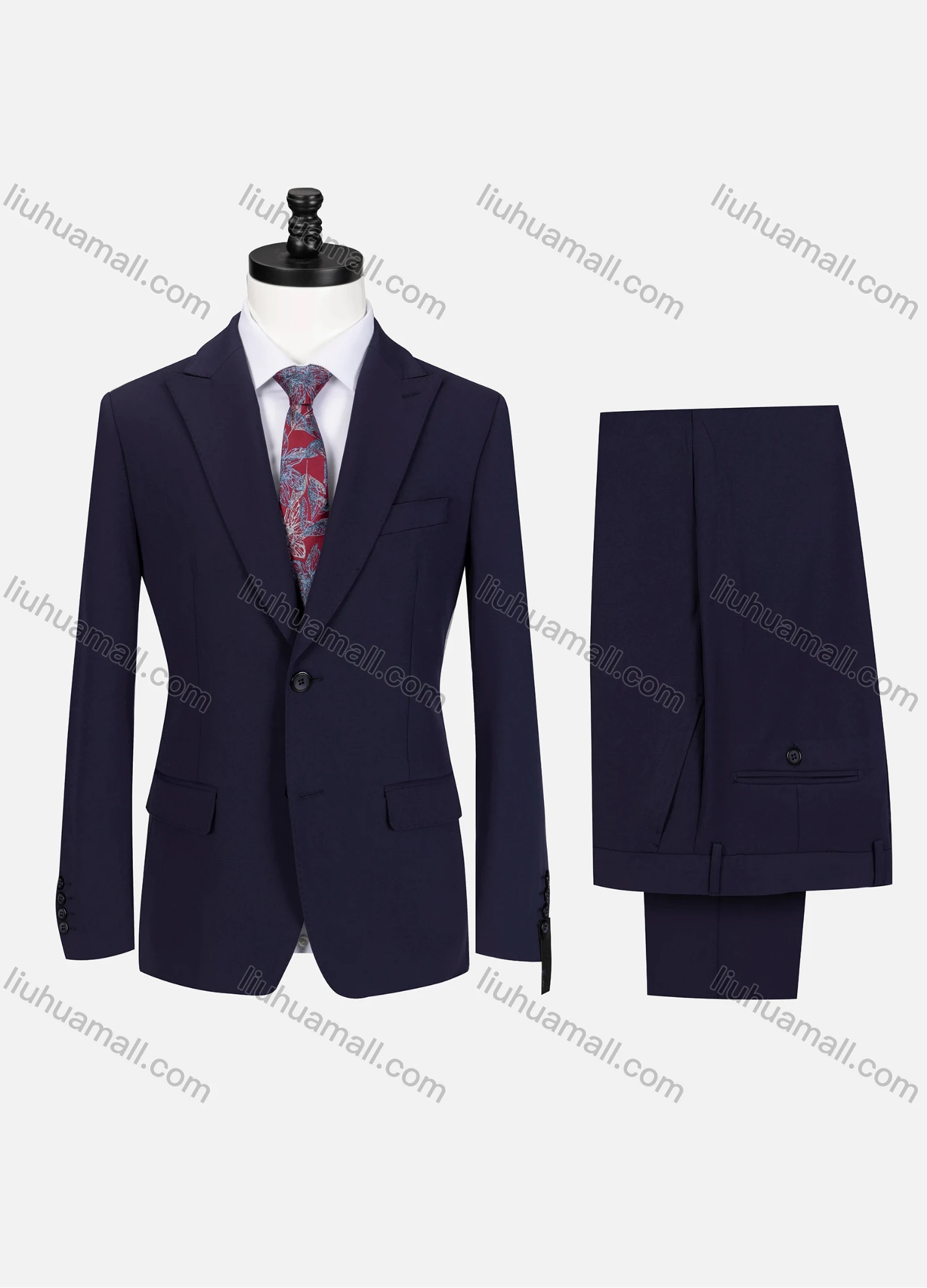 Wholesale Men's Business Lapel Single Breasted Plain Flap Pockets Blazer Jacket & Pants 2 Piece Set 76997# - Liuhuamall