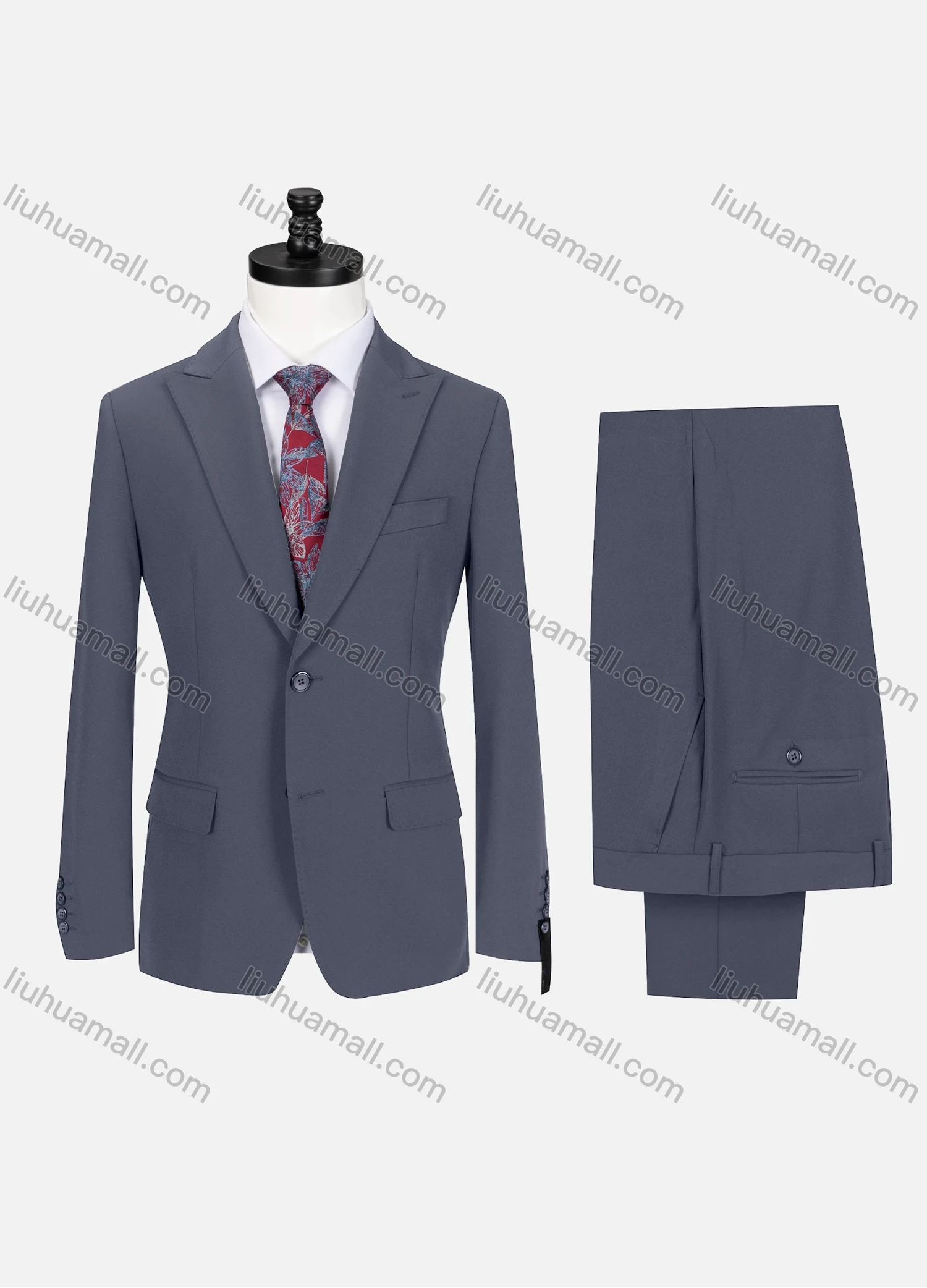 Wholesale Men's Business Lapel Single Breasted Plain Flap Pockets Blazer Jacket & Pants 2 Piece Set 76997# - Liuhuamall