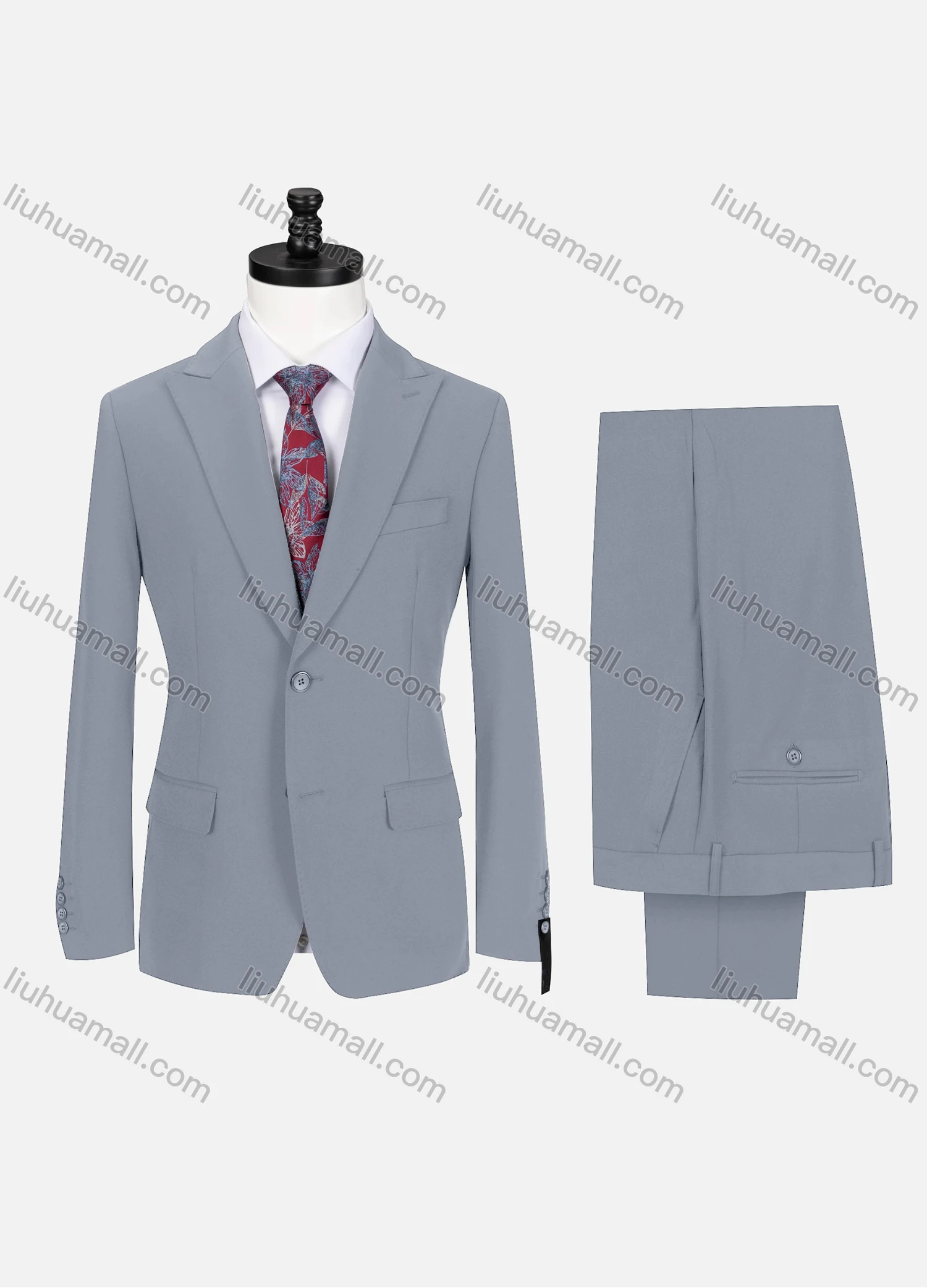 Wholesale Men's Business Lapel Single Breasted Plain Flap Pockets Blazer Jacket & Pants 2 Piece Set 76997# - Liuhuamall