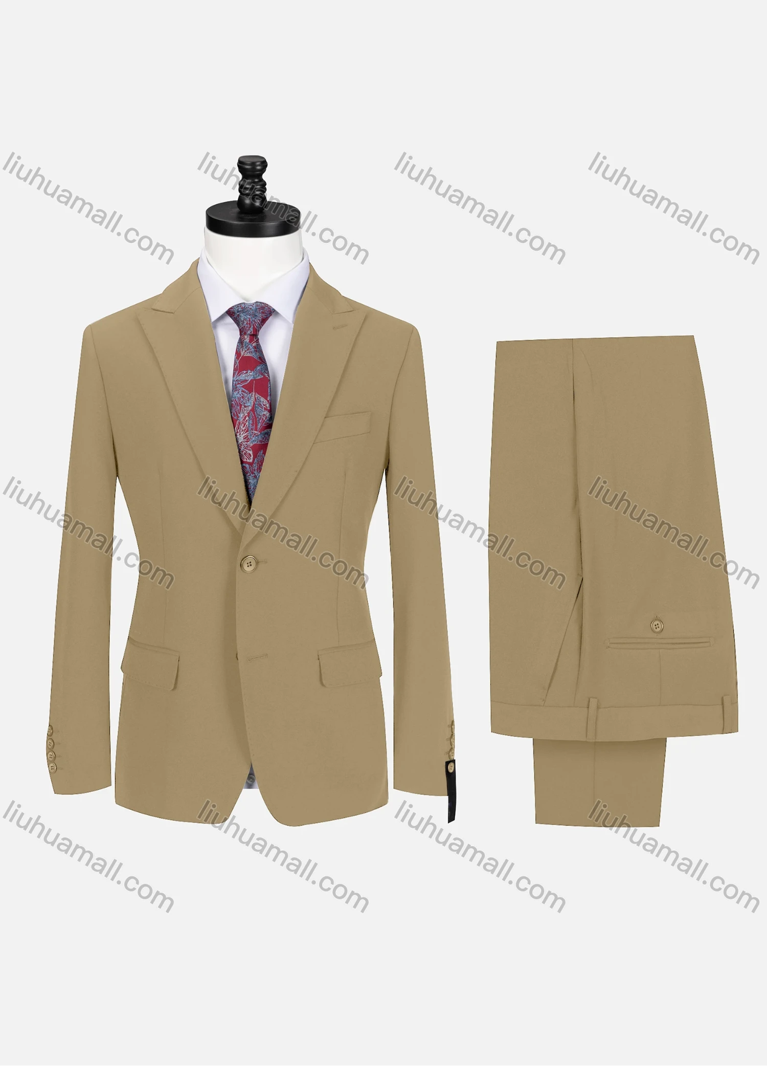 Wholesale Men's Business Lapel Single Breasted Plain Flap Pockets Blazer Jacket & Pants 2 Piece Set 76997# - Liuhuamall