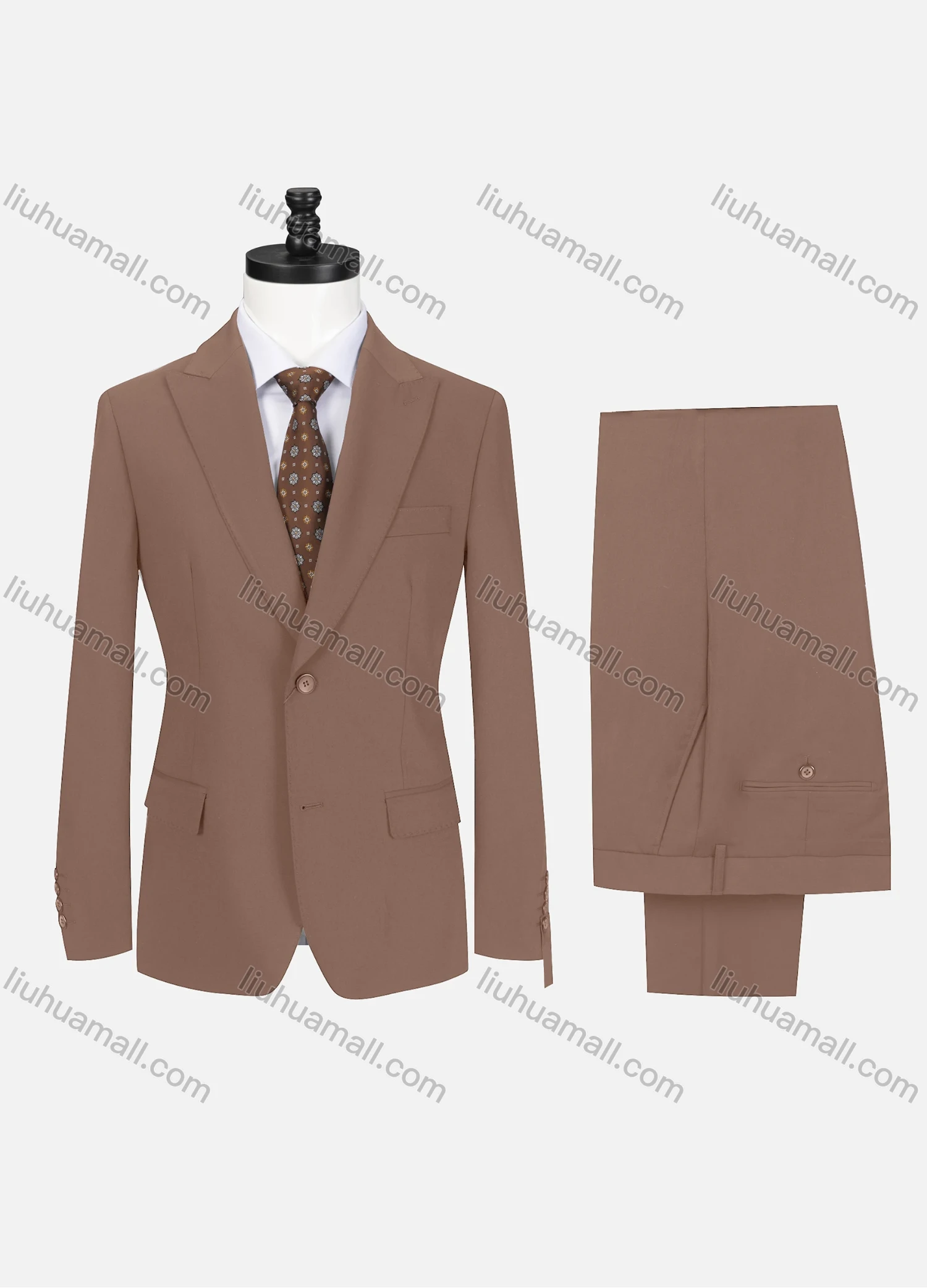 Wholesale Men's Business Plain Lapel Single Breasted Flap Pockets Blazer Jacket & Pants 2 Piece Set 721192# - Liuhuamall