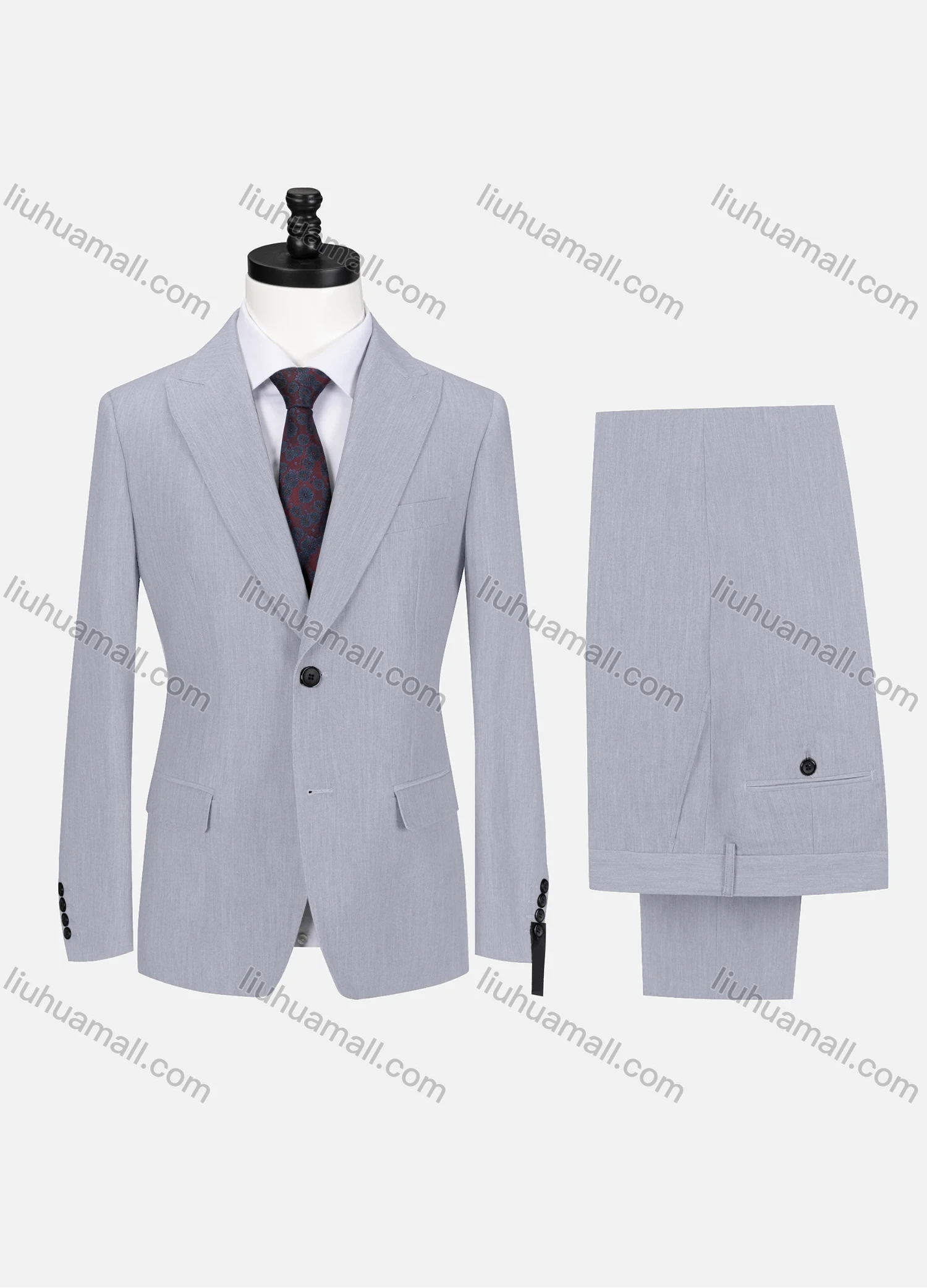 Wholesale Men's Business Lapel Button Plain Flap Pockets Blazer Jacket & Pants 2 Piece Set X7518# - Liuhuamall