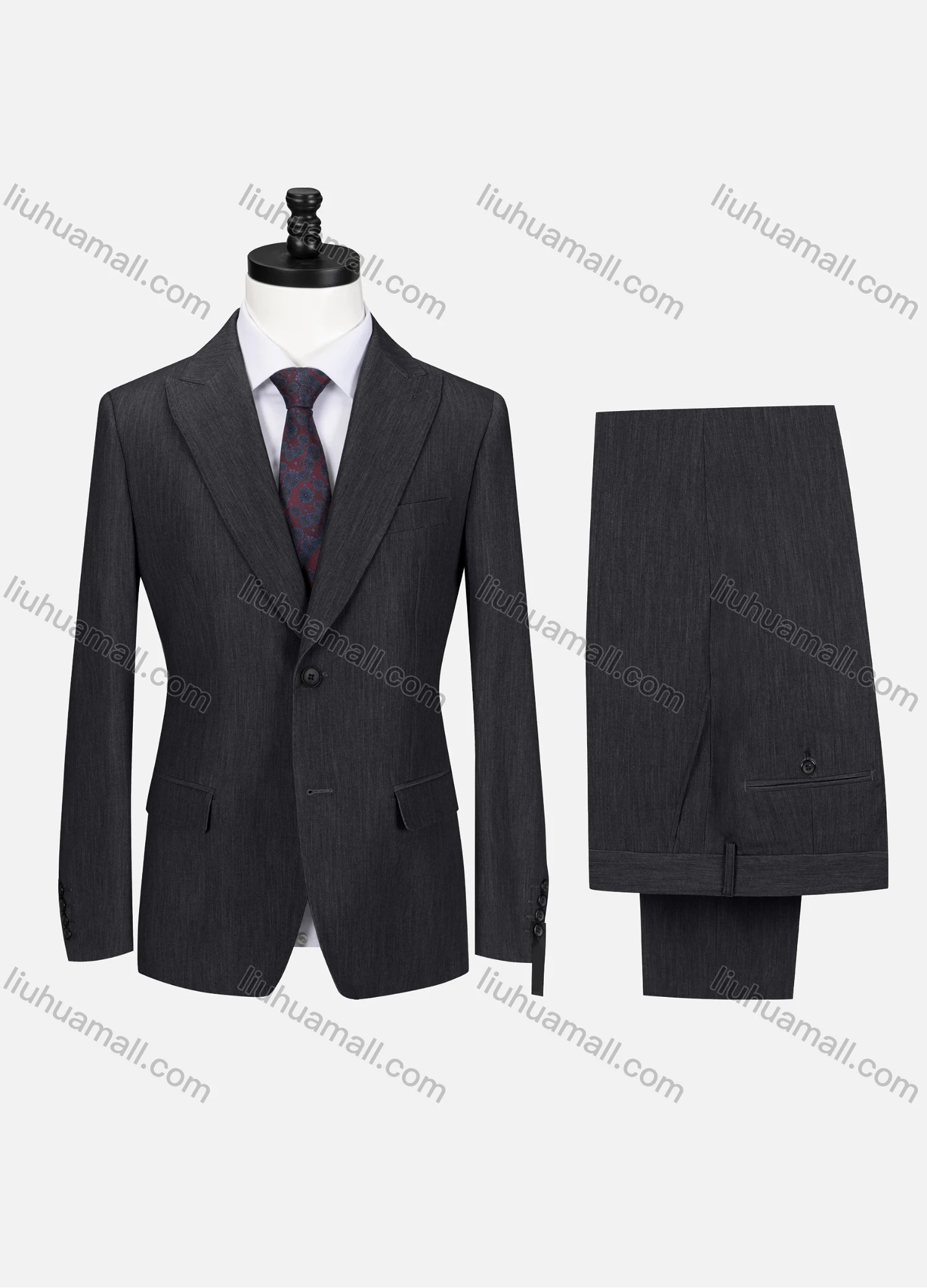 Wholesale Men's Business Lapel Button Plain Flap Pockets Blazer Jacket & Pants 2 Piece Set X7518# - Liuhuamall