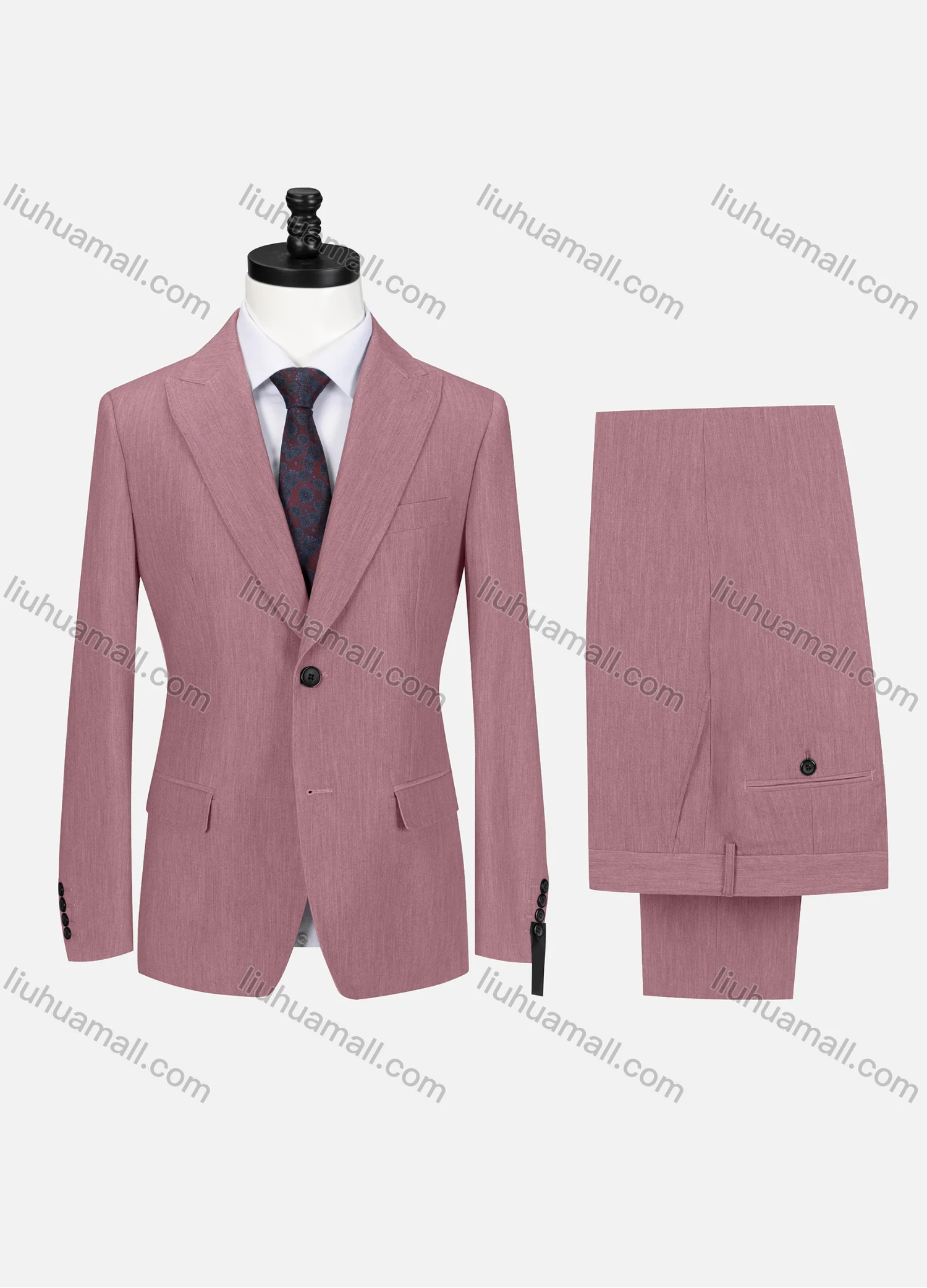 Wholesale Men's Business Lapel Button Plain Flap Pockets Blazer Jacket & Pants 2 Piece Set X7518# - Liuhuamall