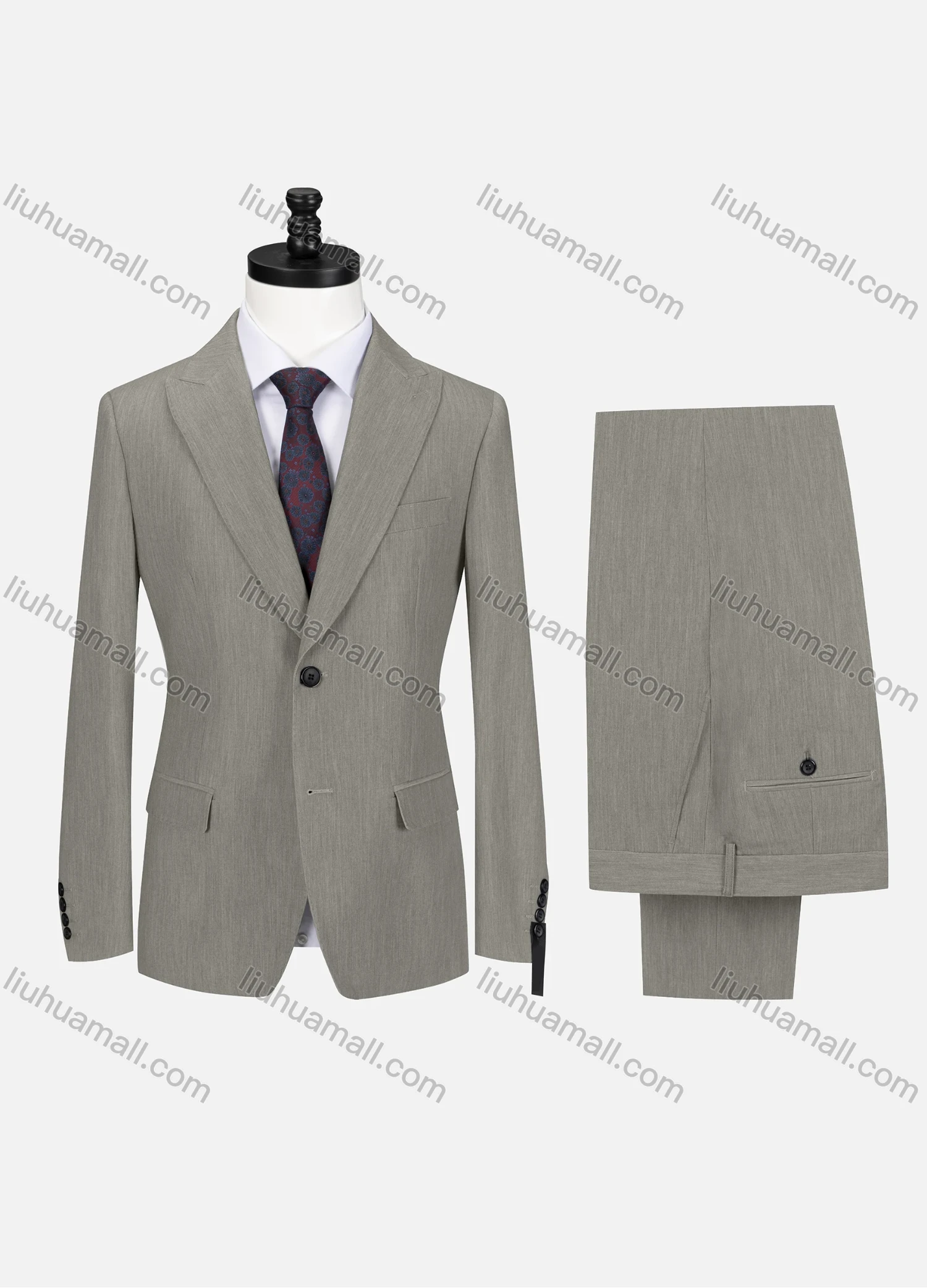 Wholesale Men's Business Lapel Button Plain Flap Pockets Blazer Jacket & Pants 2 Piece Set X7518# - Liuhuamall