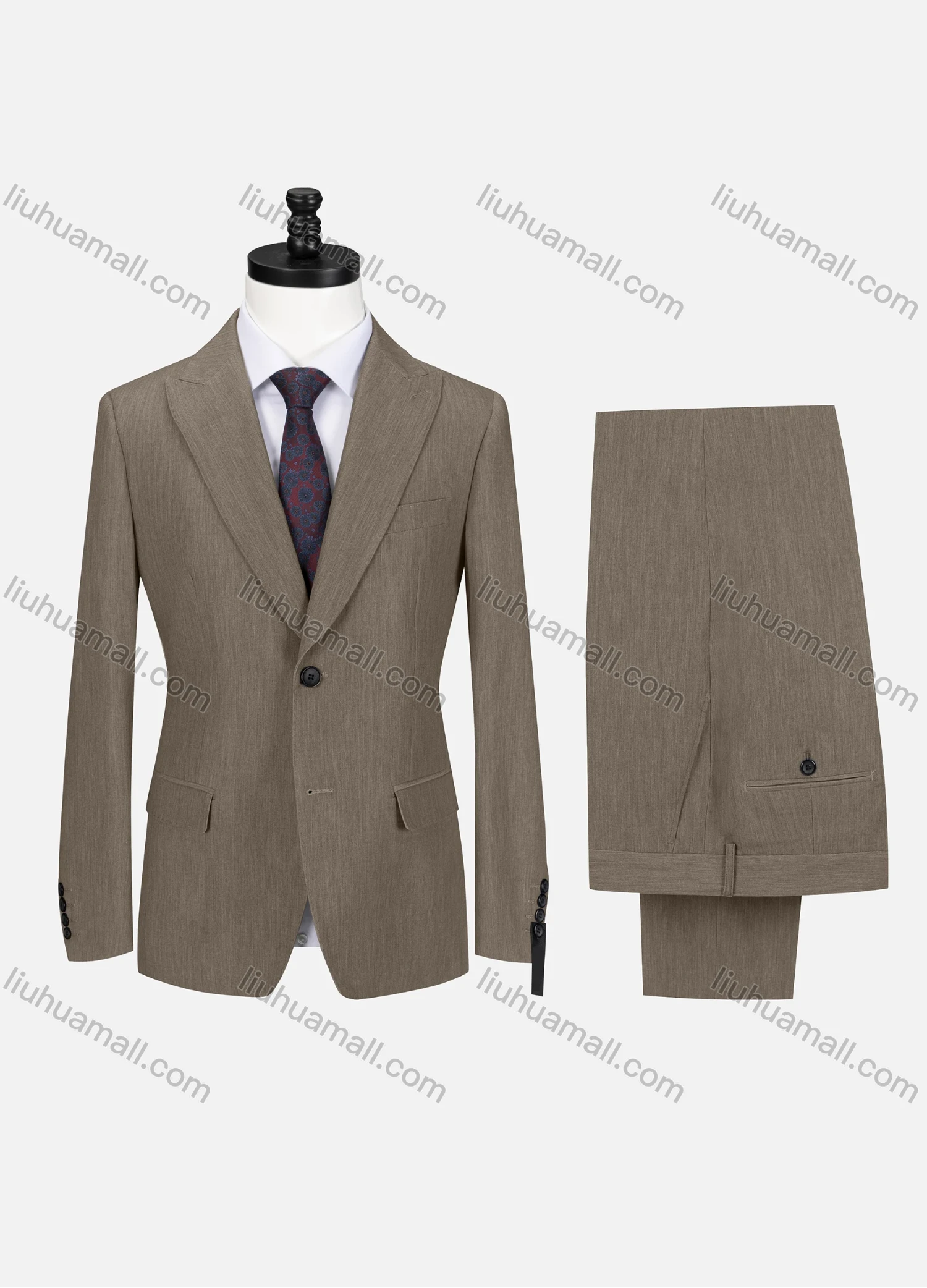 Wholesale Men's Business Lapel Button Plain Flap Pockets Blazer Jacket & Pants 2 Piece Set X7518# - Liuhuamall