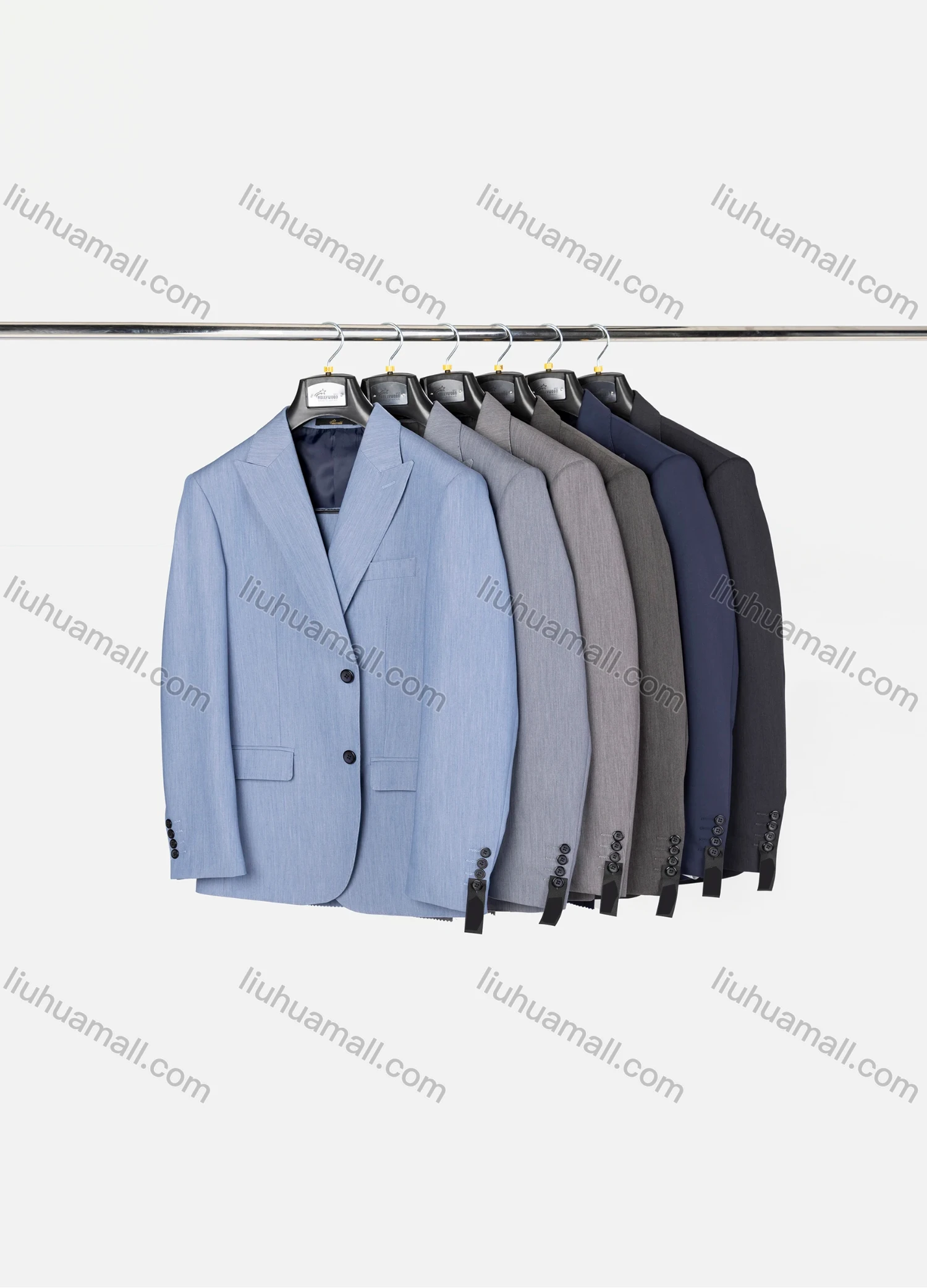 Wholesale Men's Business Lapel Button Plain Flap Pockets Blazer Jacket & Pants 2 Piece Set X7518# - Liuhuamall