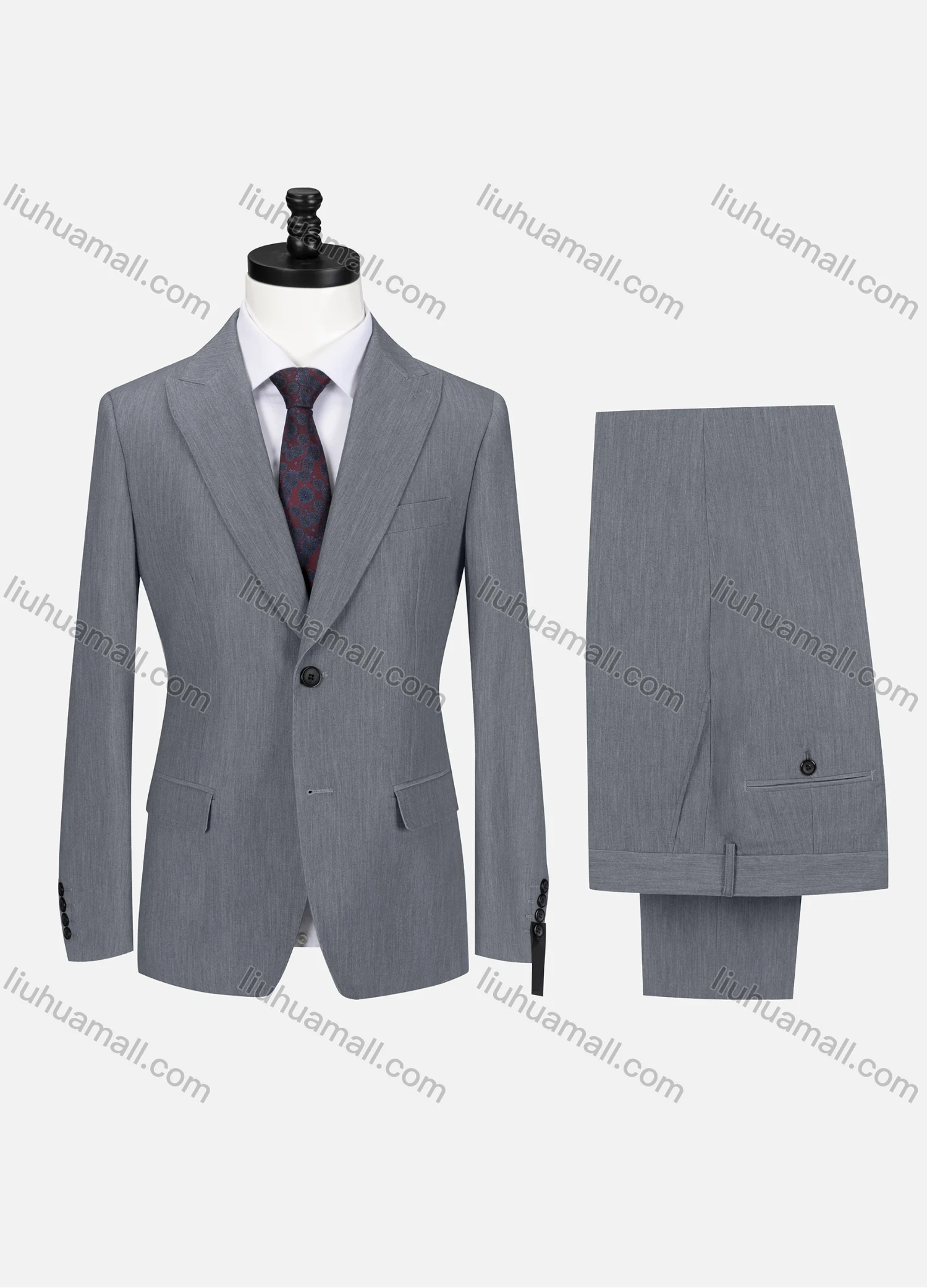 Wholesale Men's Business Lapel Button Plain Flap Pockets Blazer Jacket & Pants 2 Piece Set X7518# - Liuhuamall