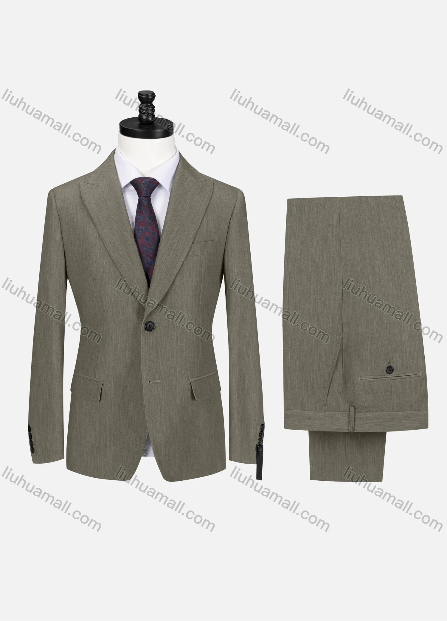 Wholesale Men's Business Lapel Button Plain Flap Pockets Blazer Jacket & Pants 2 Piece Set X7518# - Liuhuamall