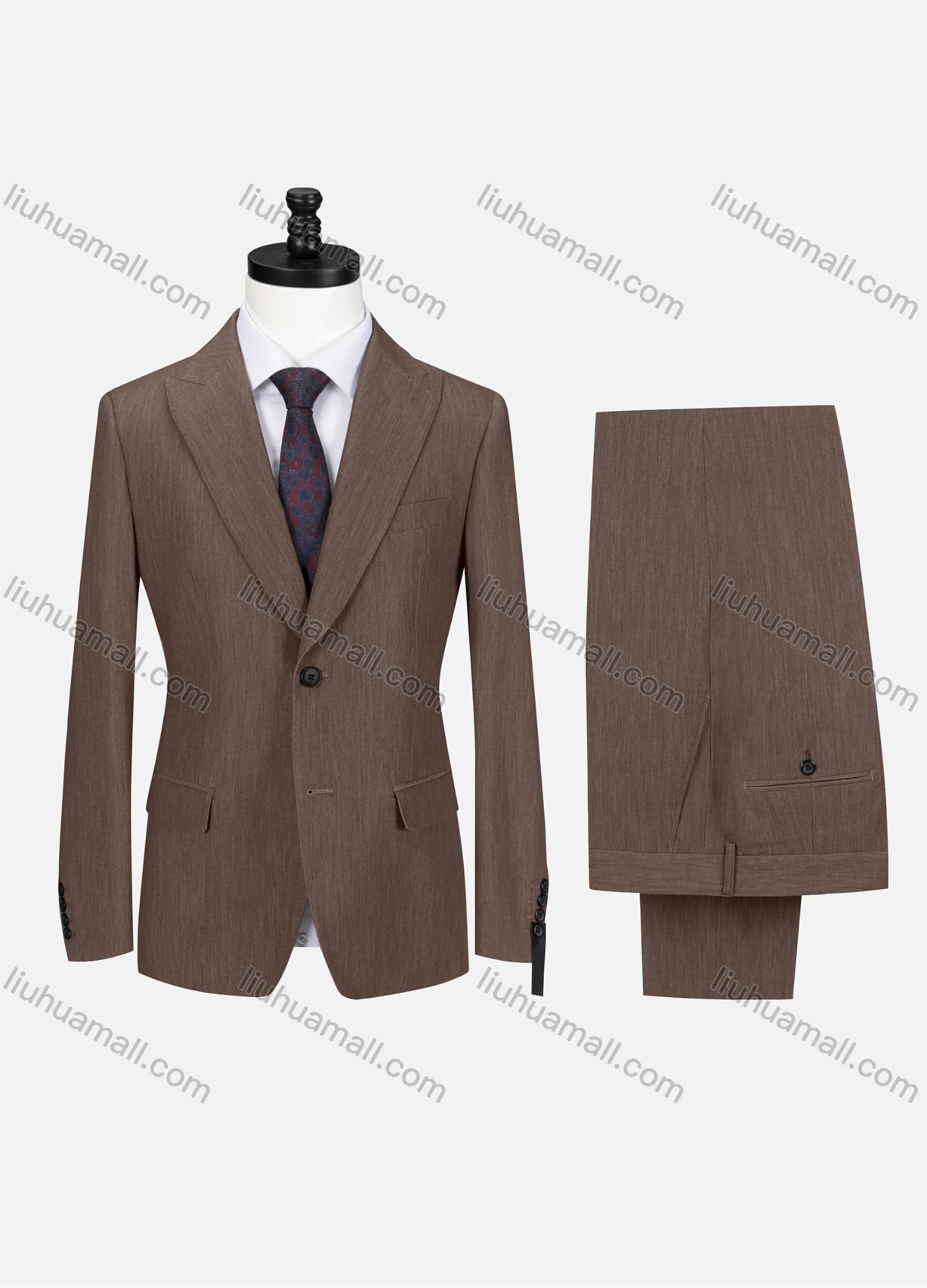 Wholesale Men's Business Lapel Button Plain Flap Pockets Blazer Jacket & Pants 2 Piece Set X7518# - Liuhuamall