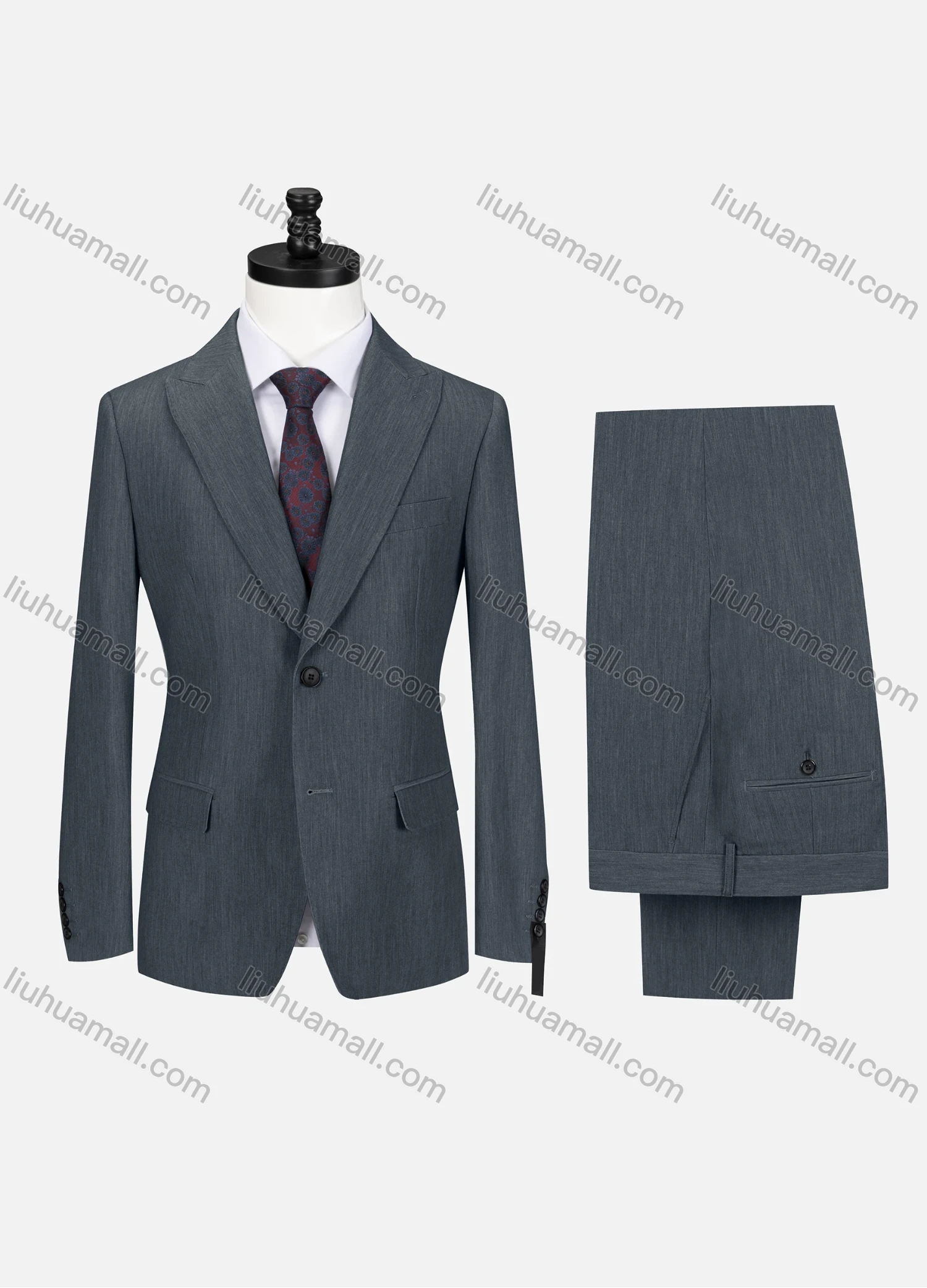 Wholesale Men's Business Lapel Button Plain Flap Pockets Blazer Jacket & Pants 2 Piece Set X7518# - Liuhuamall