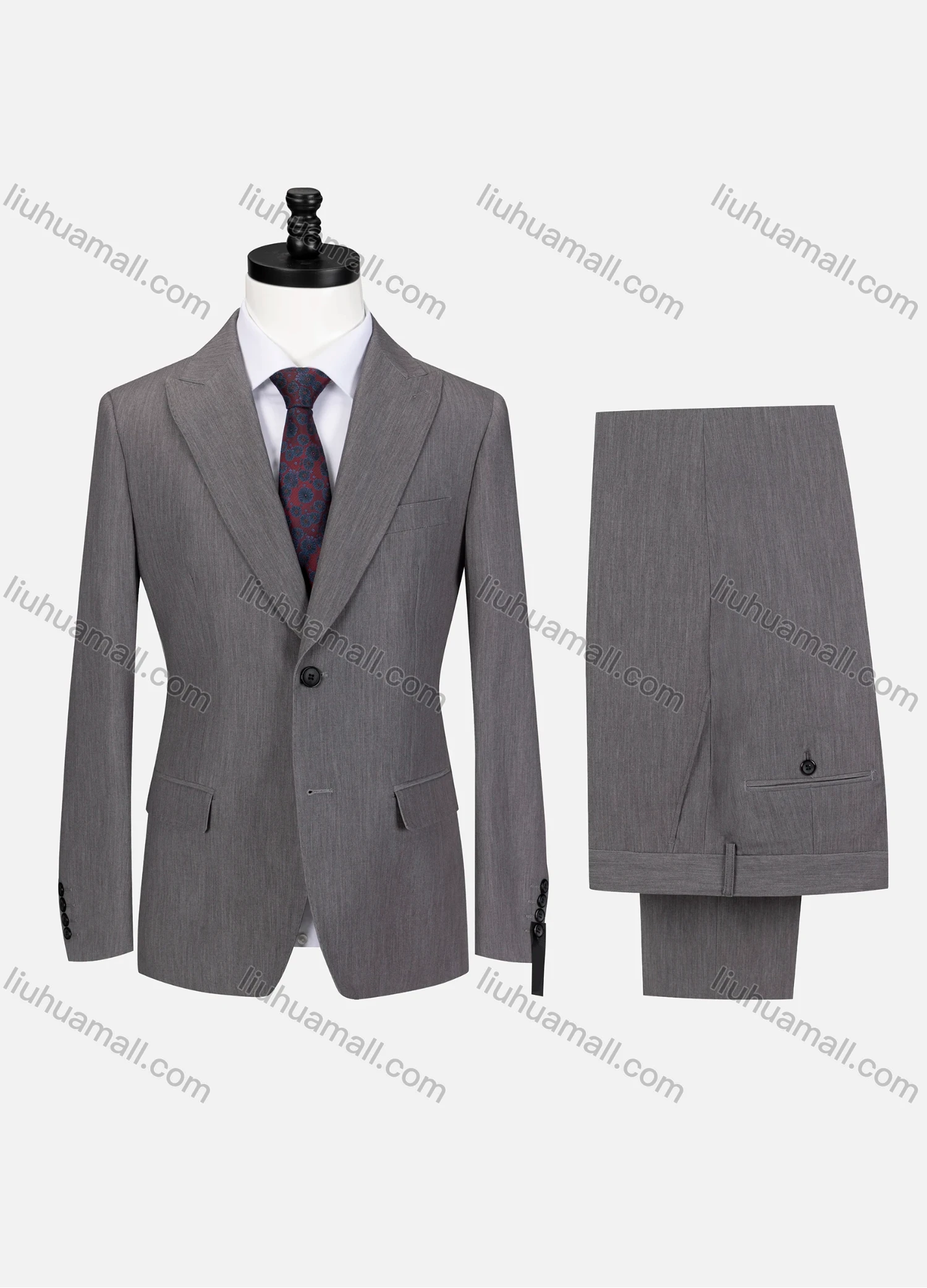 Wholesale Men's Business Lapel Button Plain Flap Pockets Blazer Jacket & Pants 2 Piece Set X7518# - Liuhuamall