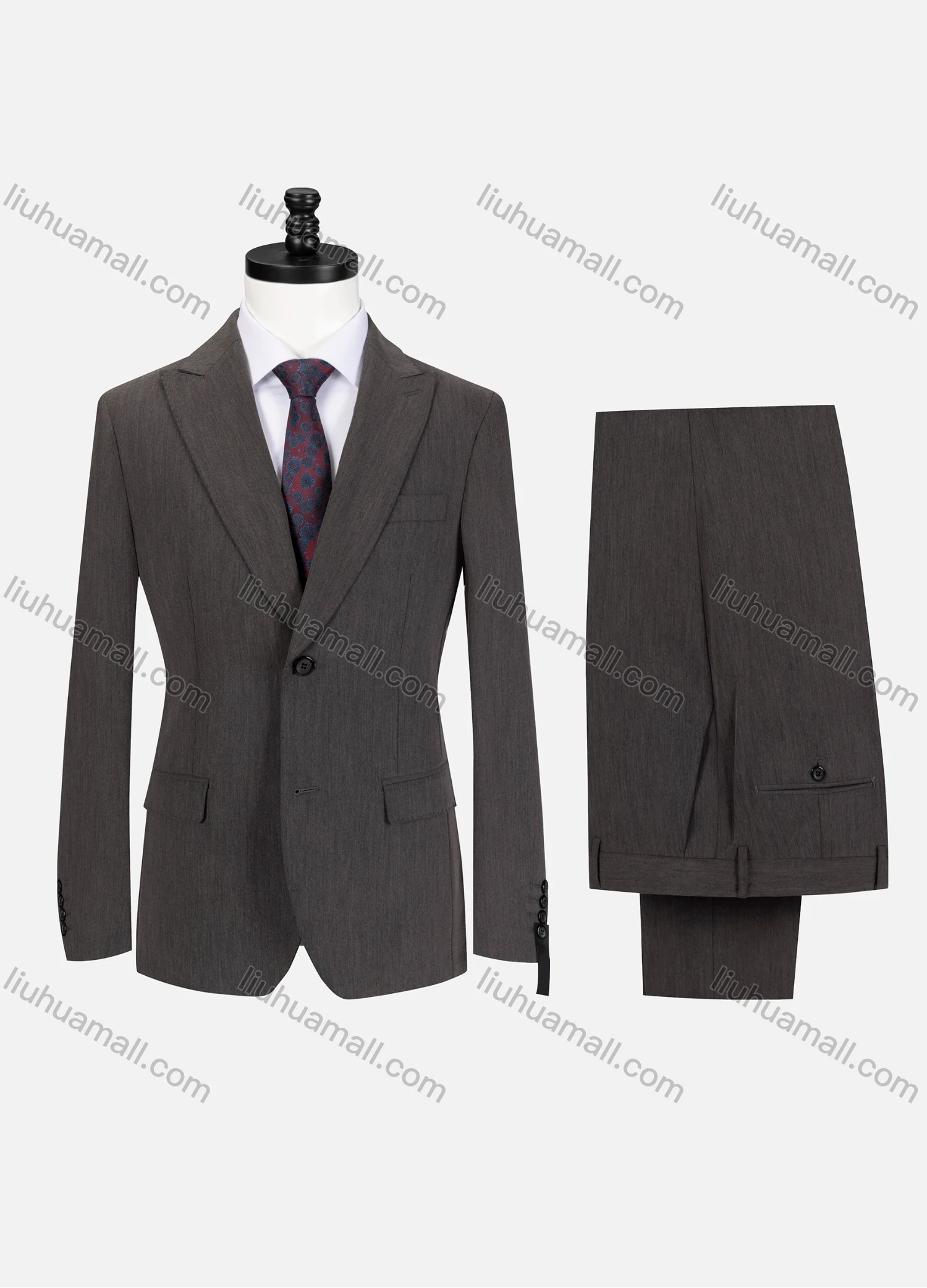 Wholesale Men's Business Lapel Button Plain Flap Pockets Blazer Jacket & Pants 2 Piece Set X7518# - Liuhuamall