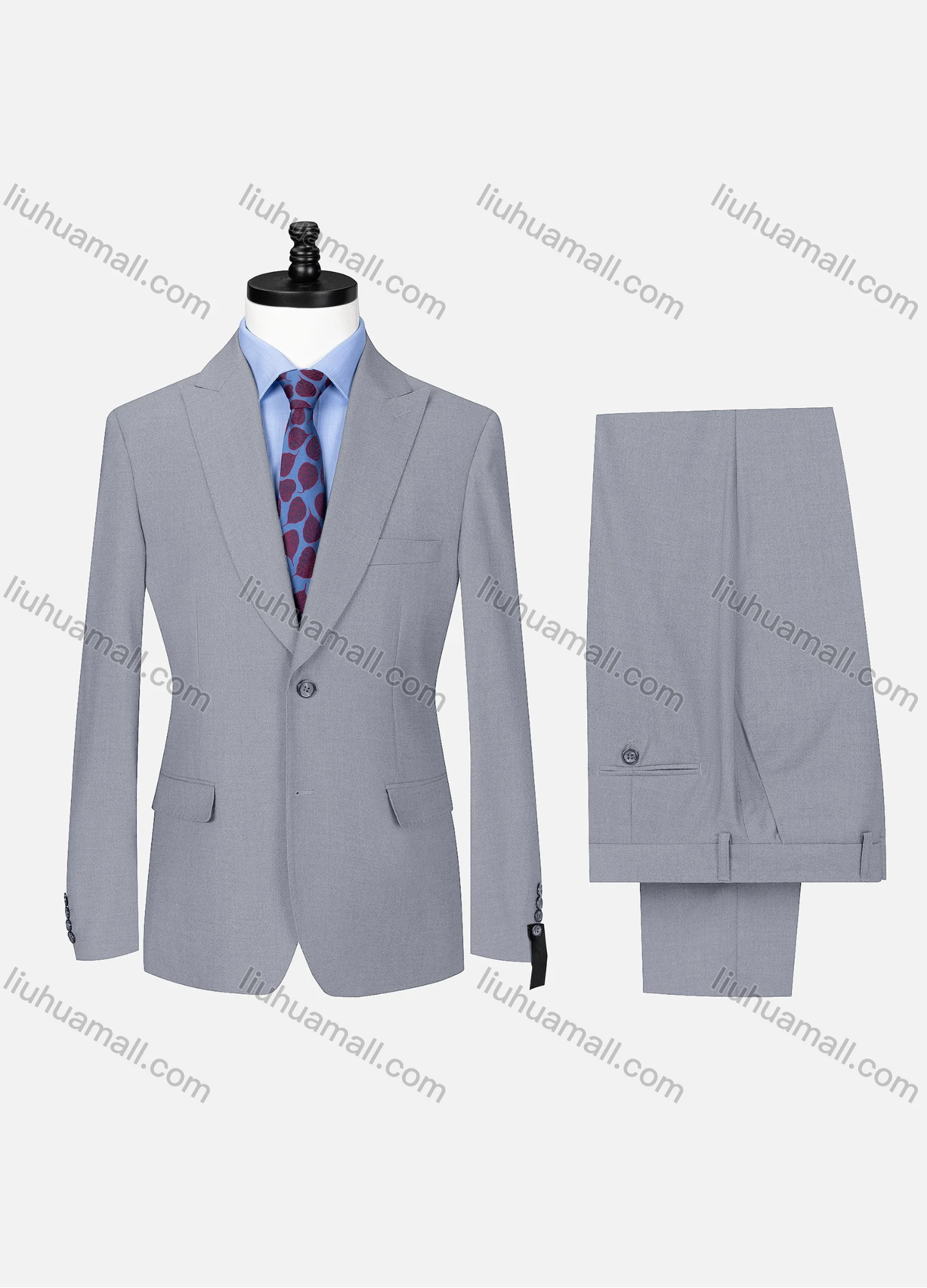 Wholesale Men's Business Lapel Button Plain Flap Pockets Blazer Jacket & Pants 2 Piece Set X7533# - Liuhuamall