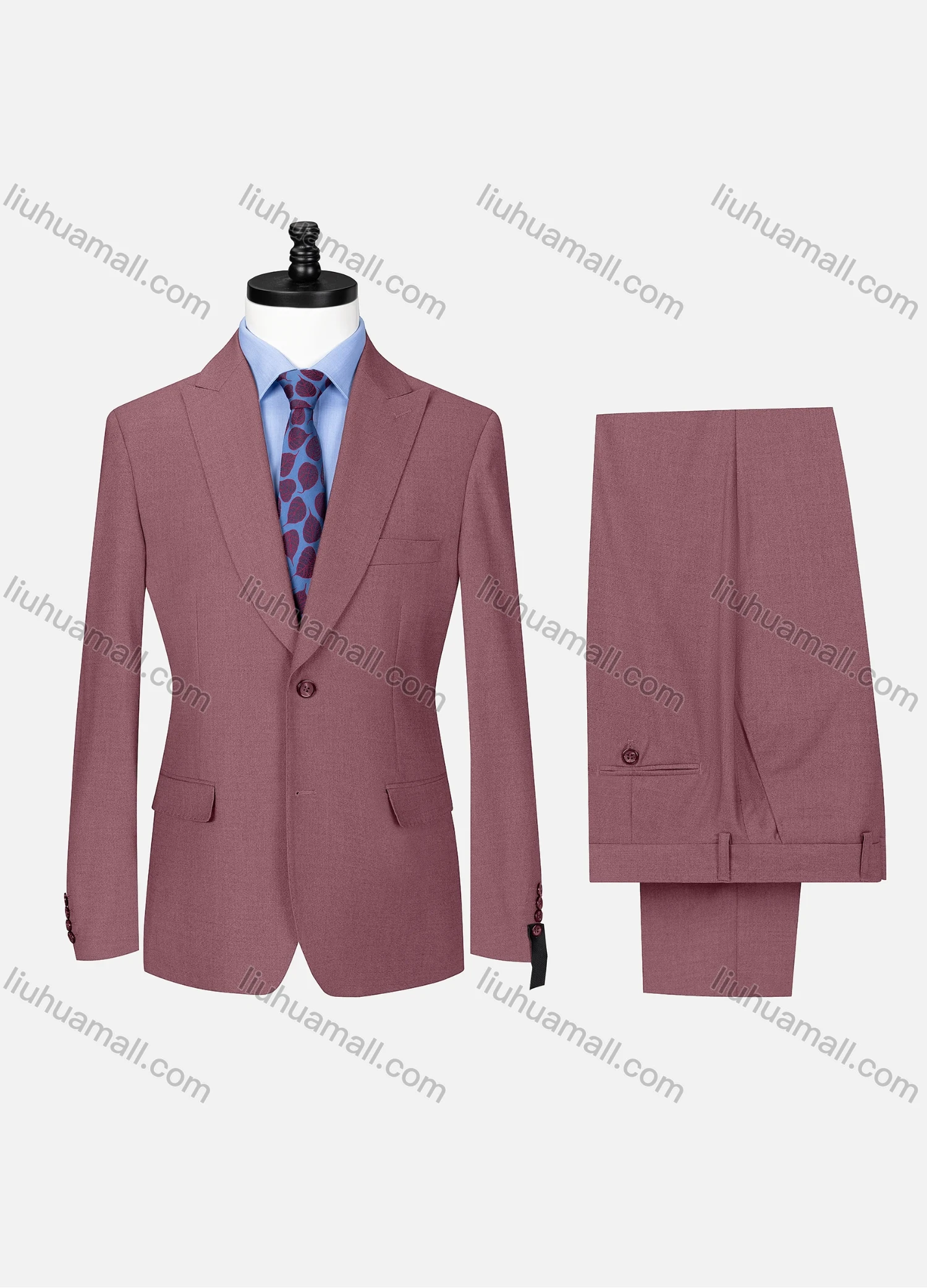 Wholesale Men's Business Lapel Button Plain Flap Pockets Blazer Jacket & Pants 2 Piece Set X7533# - Liuhuamall