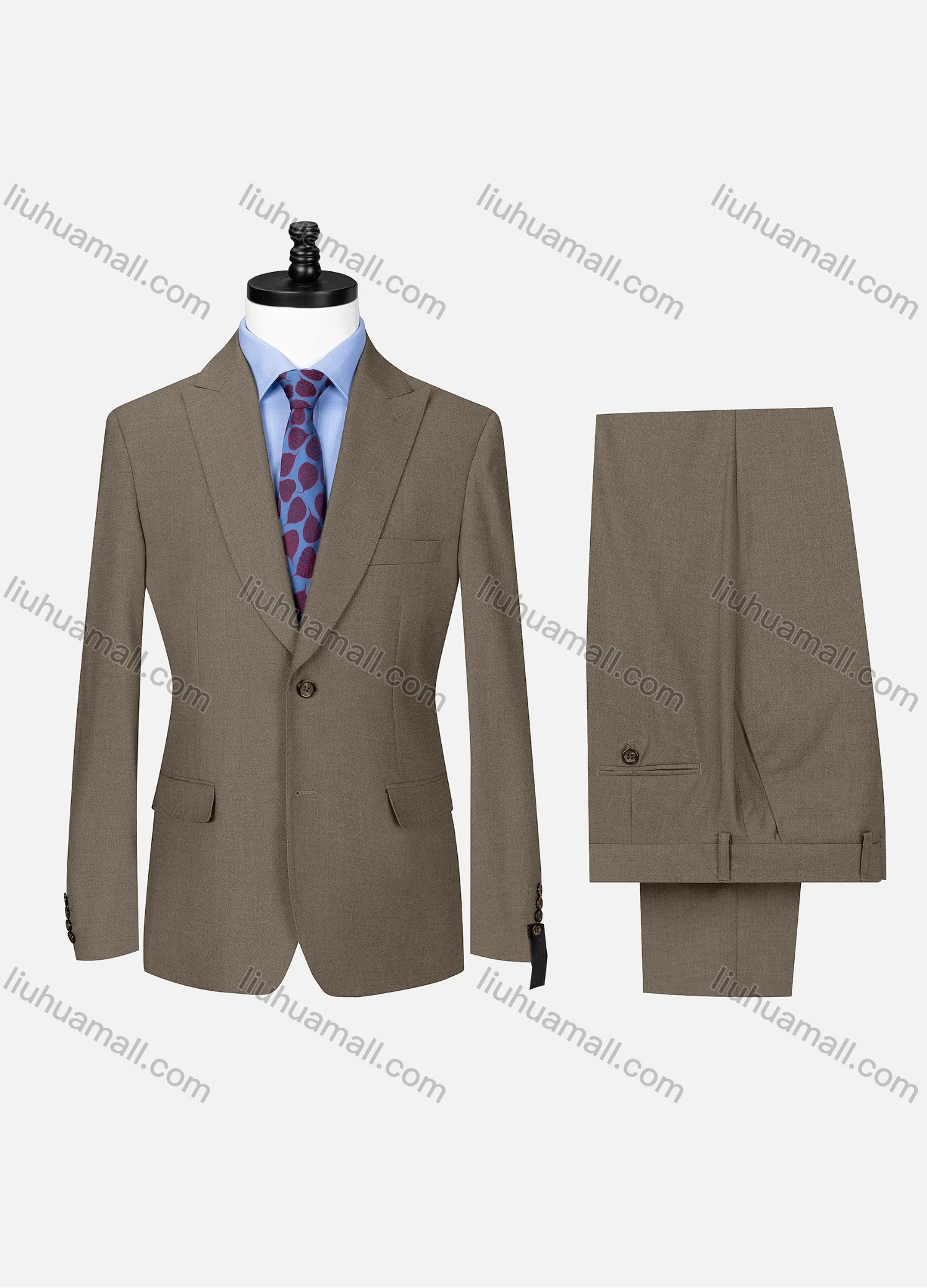 Wholesale Men's Business Lapel Button Plain Flap Pockets Blazer Jacket & Pants 2 Piece Set X7533# - Liuhuamall