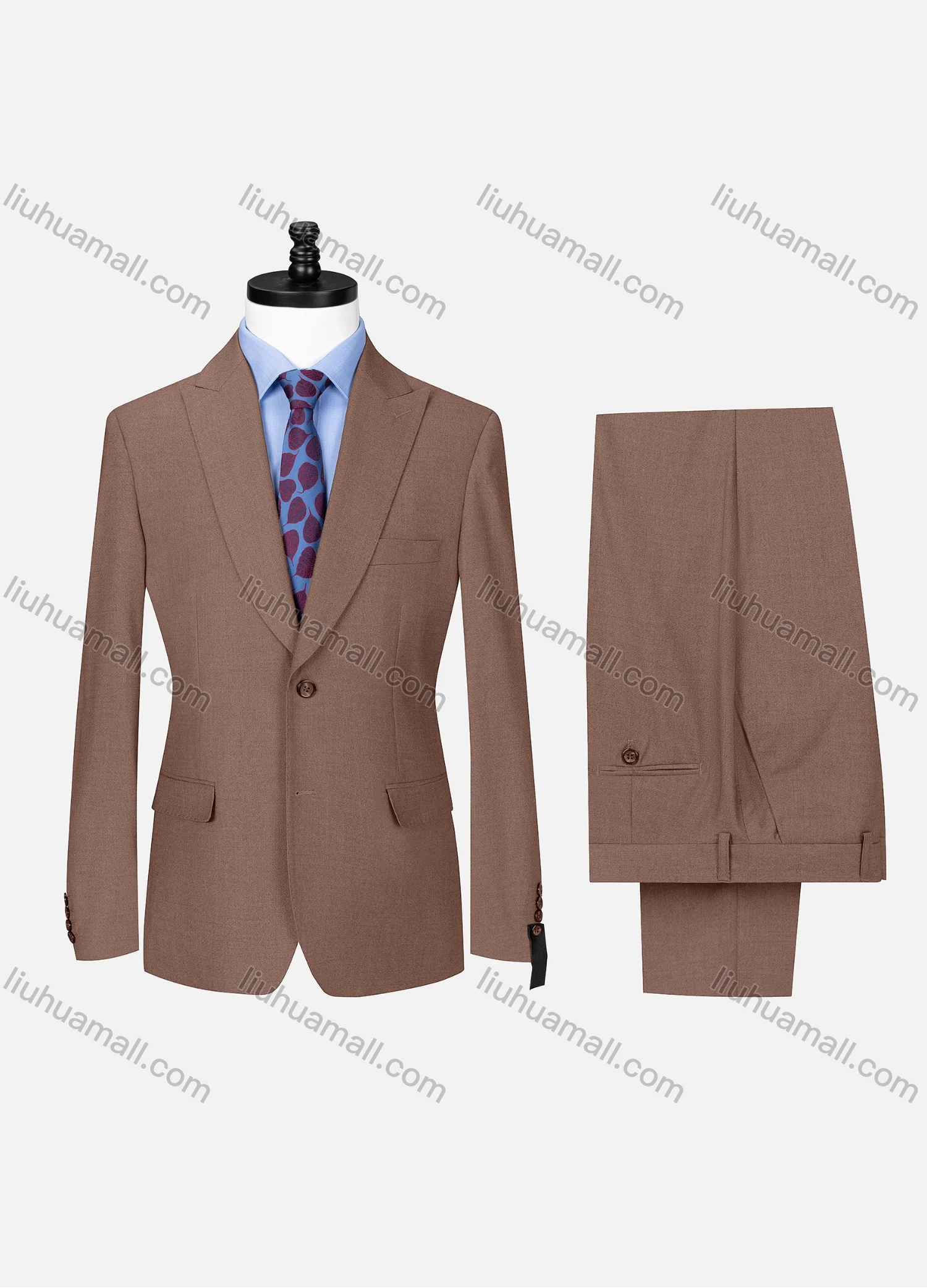 Wholesale Men's Business Lapel Button Plain Flap Pockets Blazer Jacket & Pants 2 Piece Set X7533# - Liuhuamall