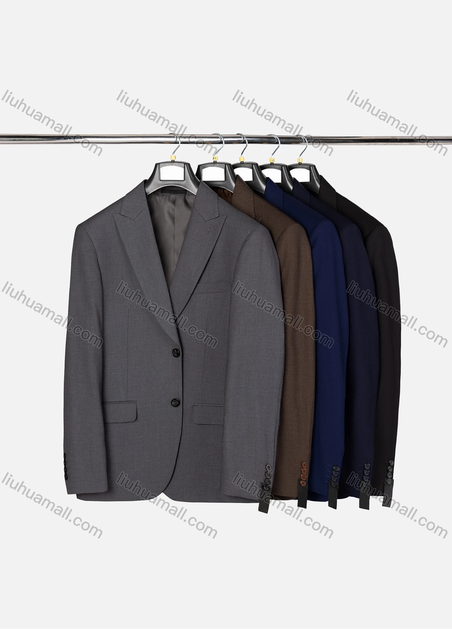 Wholesale Men's Business Lapel Button Plain Flap Pockets Blazer Jacket & Pants 2 Piece Set X7533# - Liuhuamall