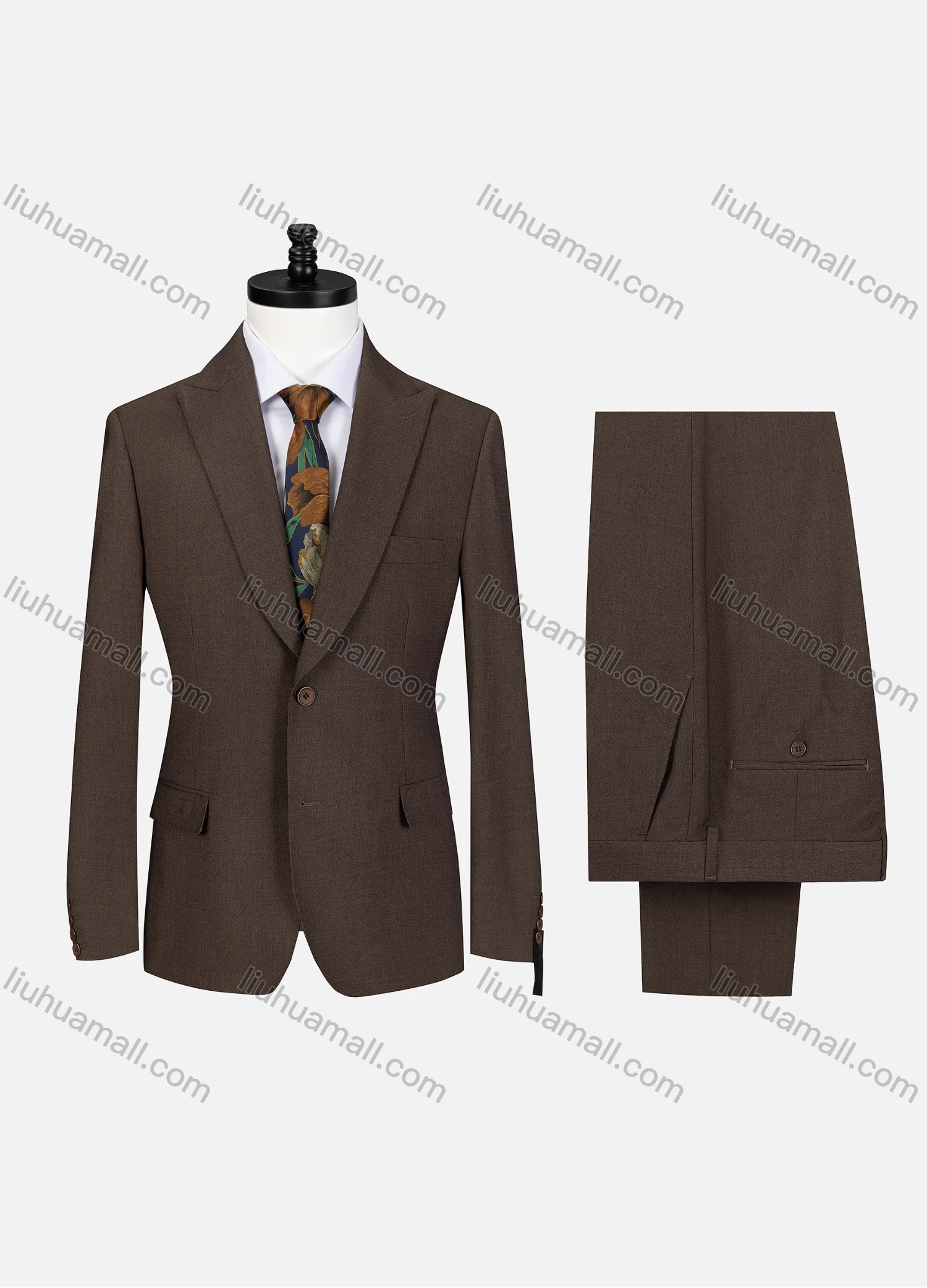 Wholesale Men's Business Lapel Button Plain Flap Pockets Blazer Jacket & Pants 2 Piece Set X7533# - Liuhuamall