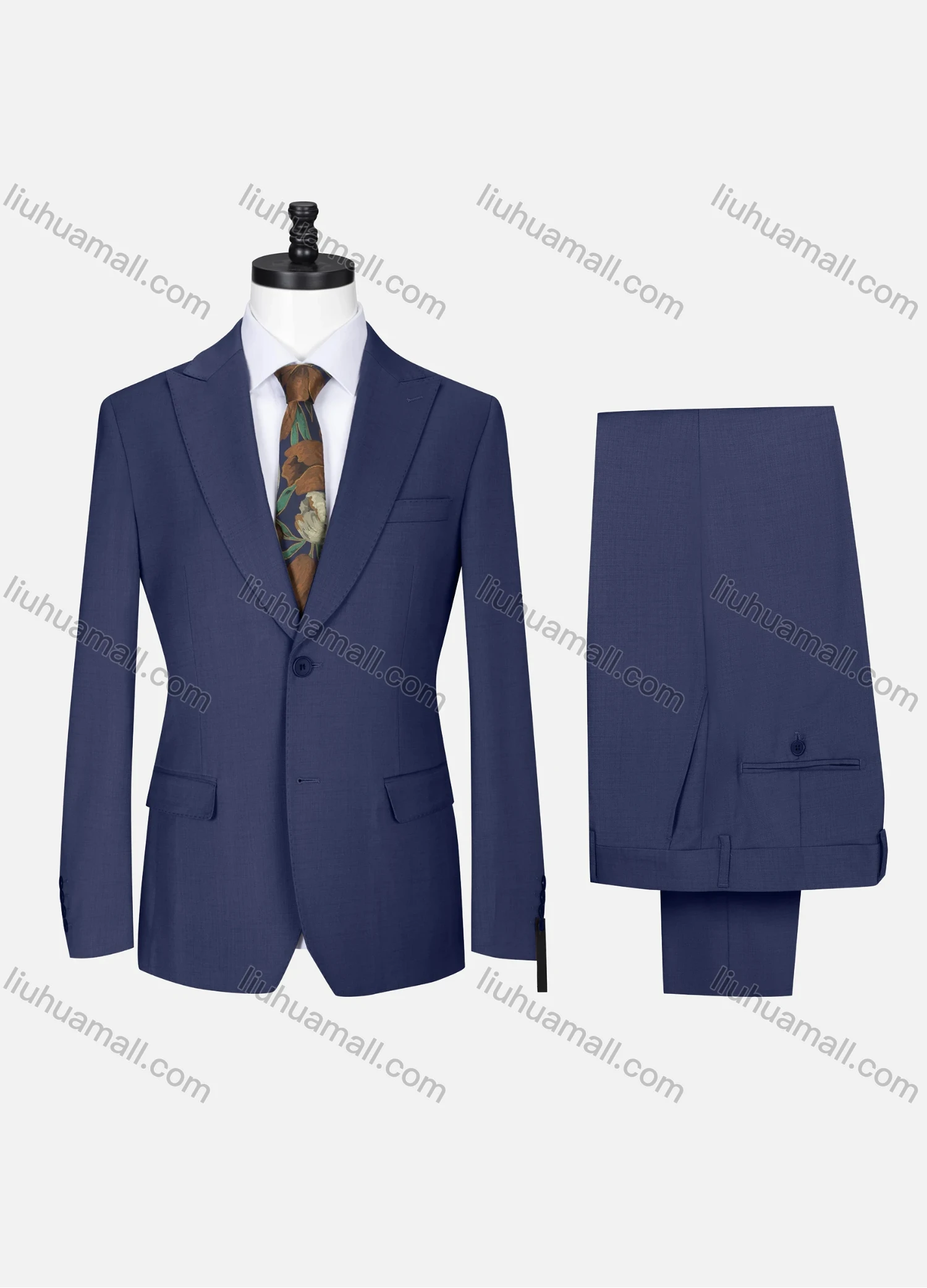 Wholesale Men's Business Lapel Single Breasted Plain Pockets Blazer Jacket & Pants 2 Piece Set X7632-9# - Liuhuamall