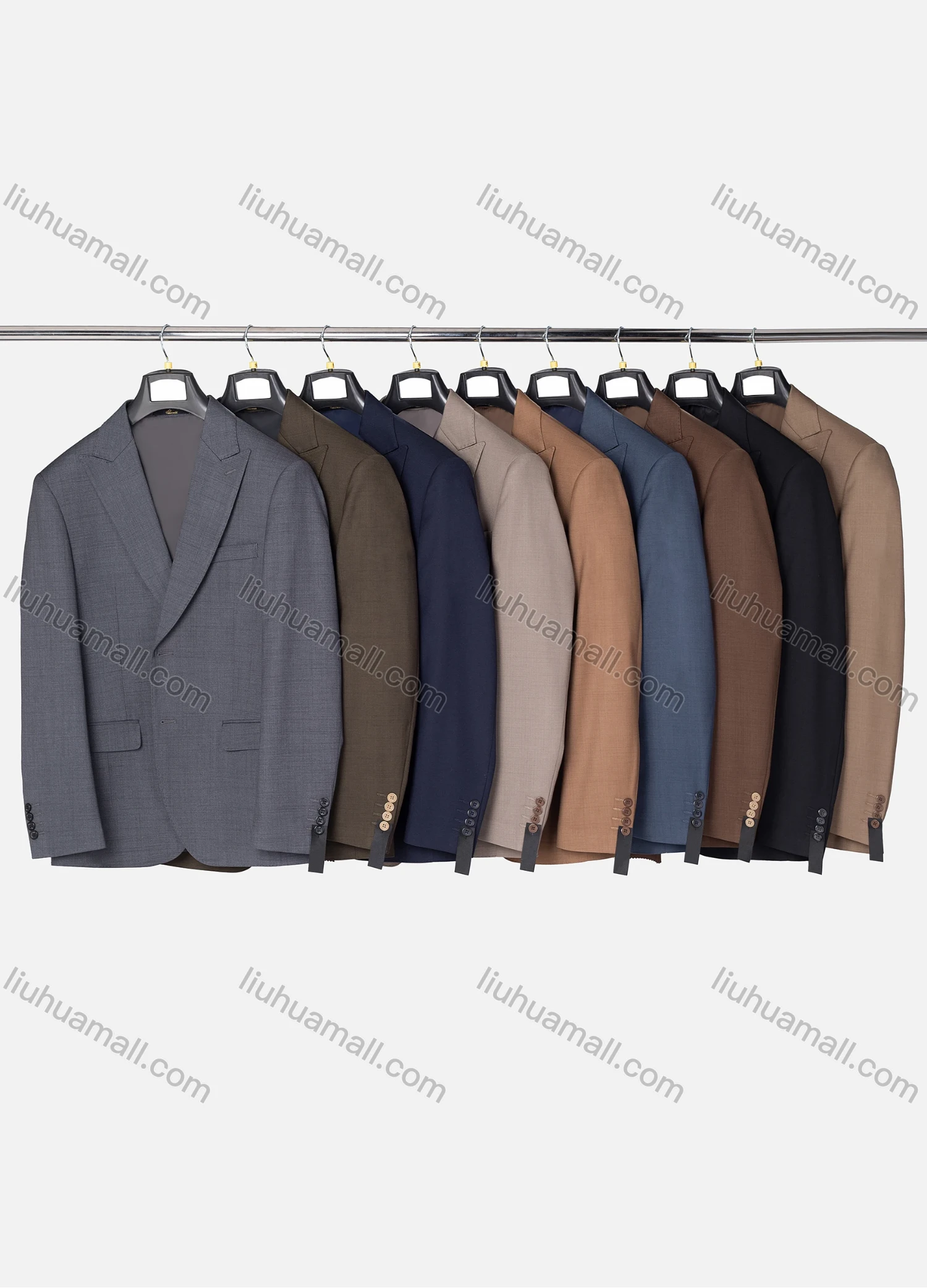 Wholesale Men's Business Lapel Single Breasted Plain Pockets Blazer Jacket & Pants 2 Piece Set X7632-9# - Liuhuamall