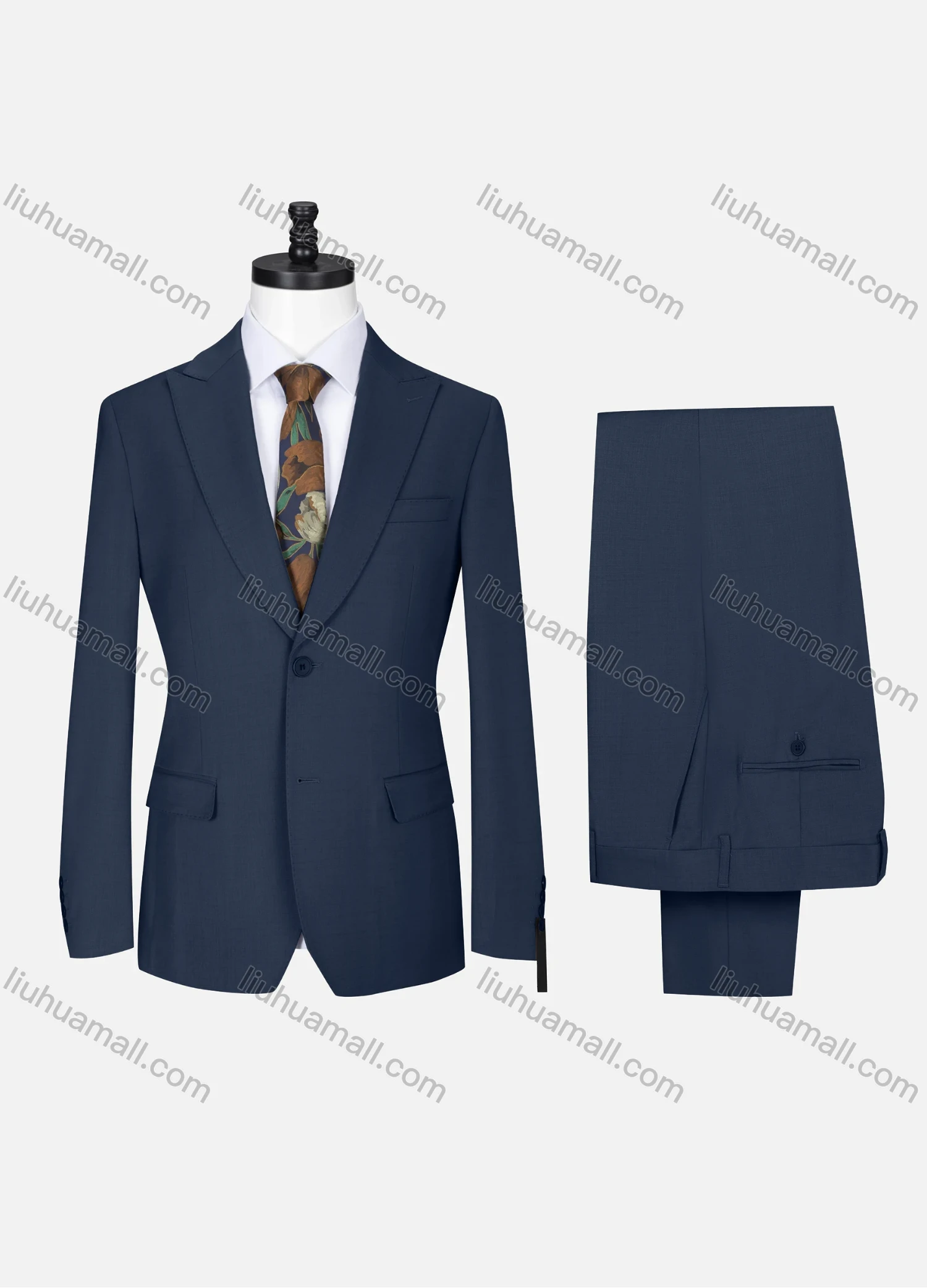 Wholesale Men's Business Lapel Single Breasted Plain Pockets Blazer Jacket & Pants 2 Piece Set X7632-9# - Liuhuamall