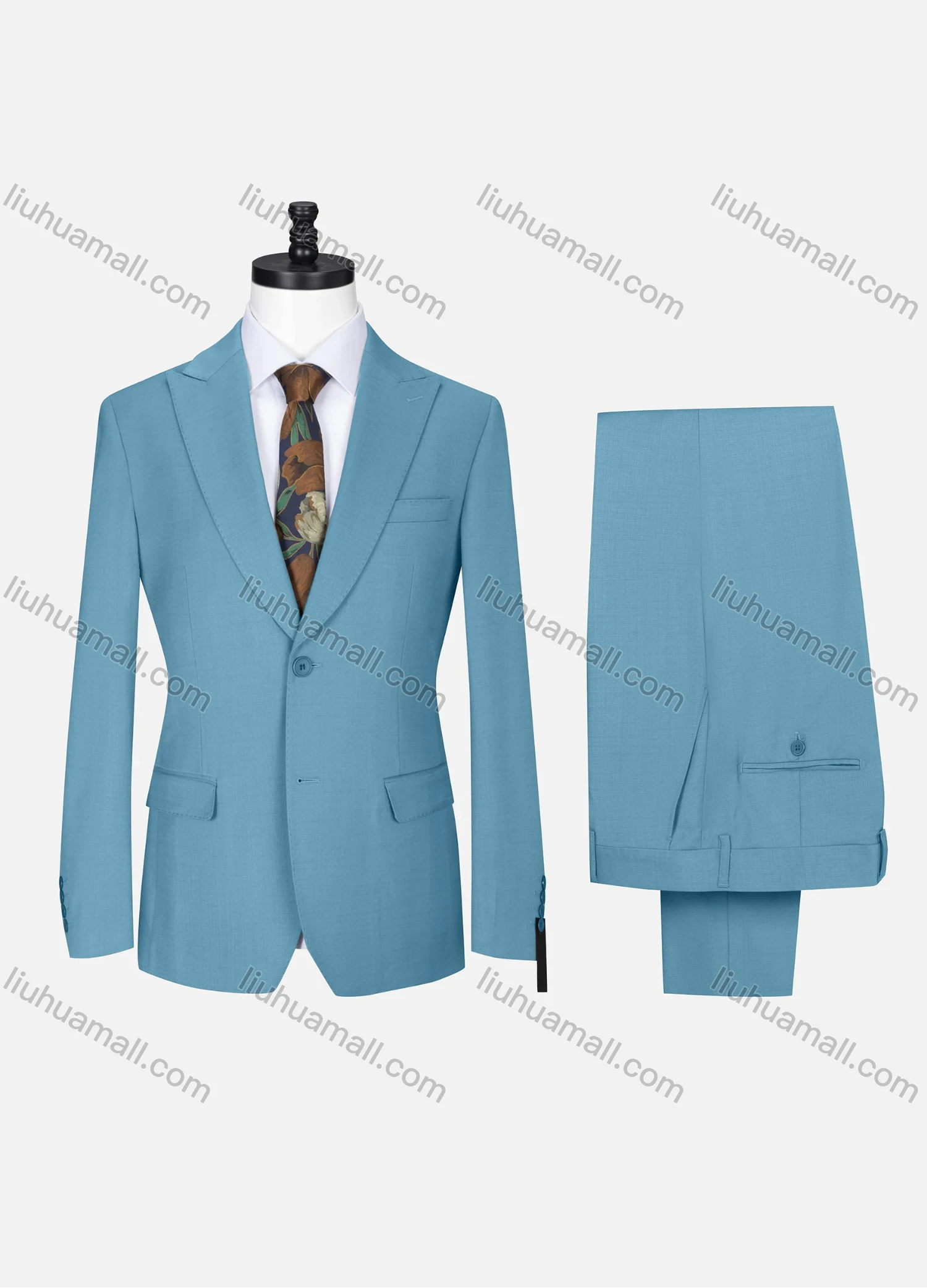 Wholesale Men's Business Lapel Single Breasted Plain Pockets Blazer Jacket & Pants 2 Piece Set X7632-9# - Liuhuamall
