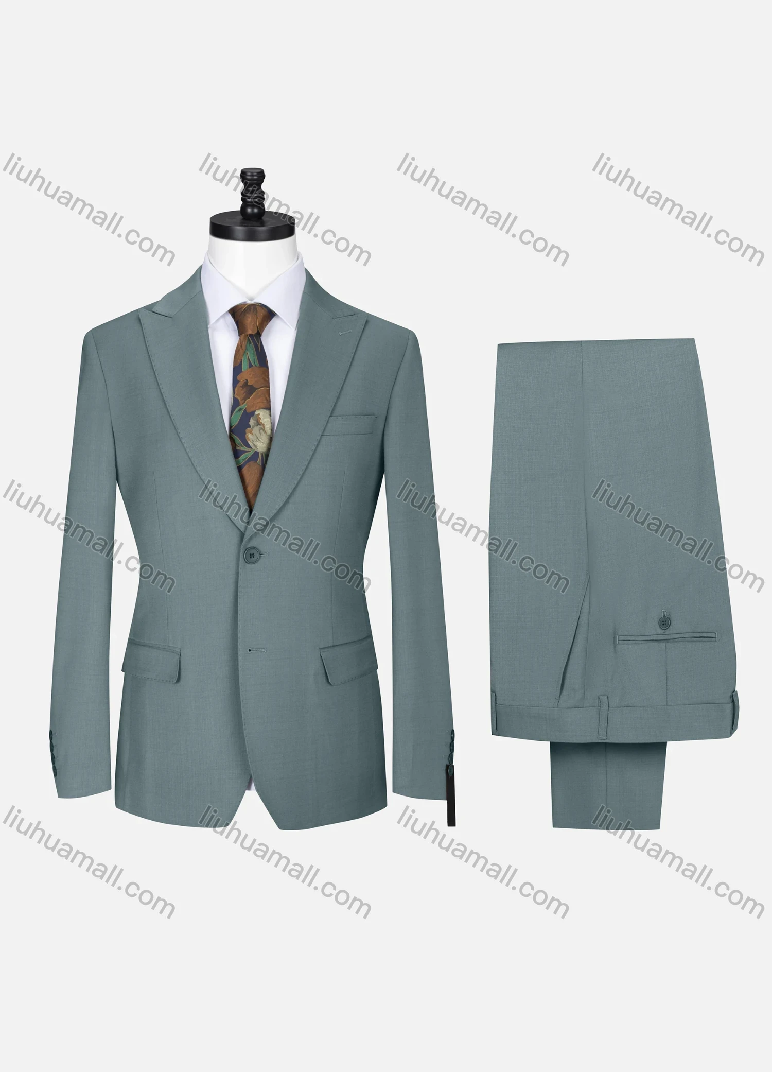 Wholesale Men's Business Lapel Single Breasted Plain Pockets Blazer Jacket & Pants 2 Piece Set X7632-9# - Liuhuamall