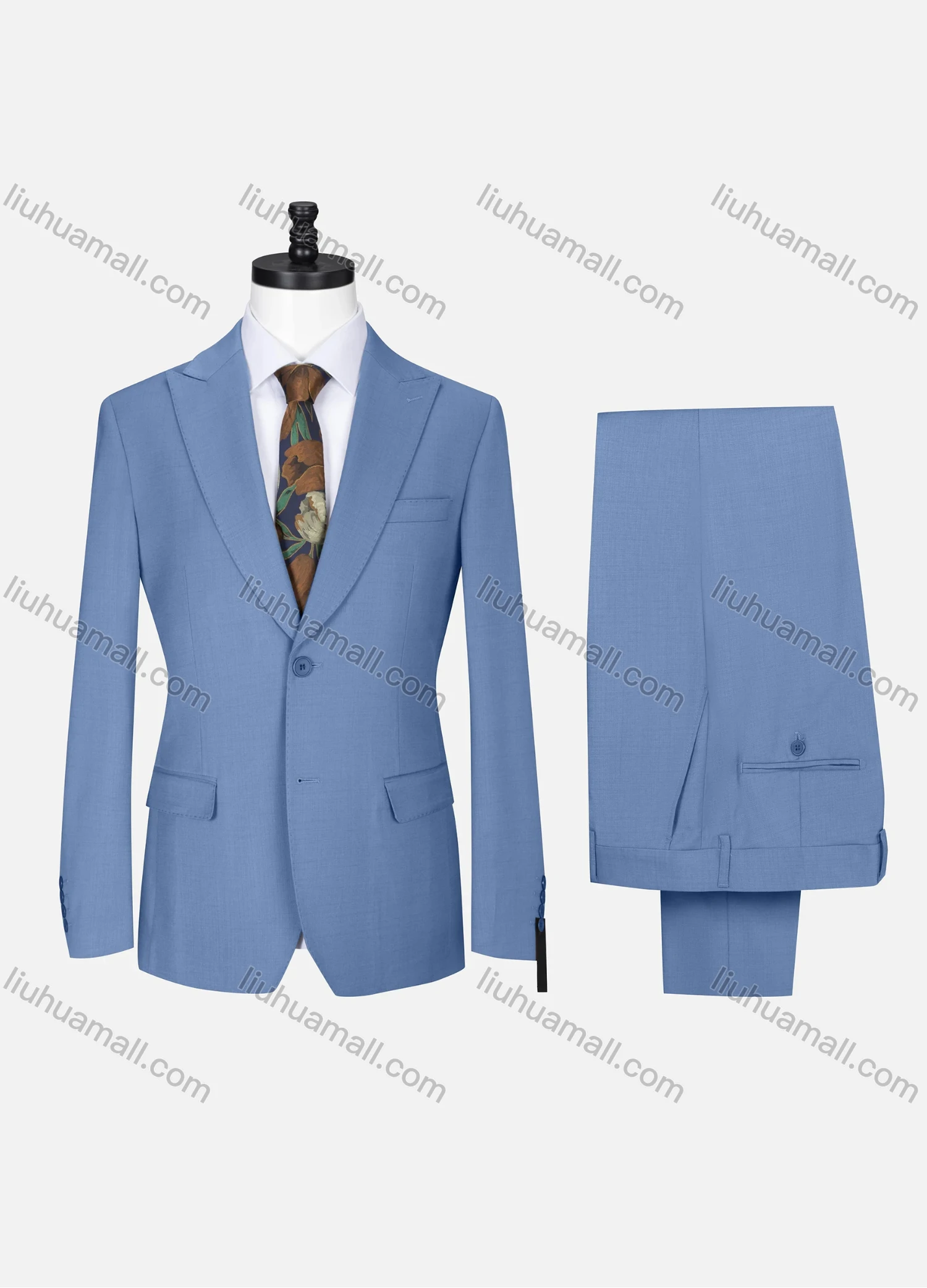 Wholesale Men's Business Lapel Single Breasted Plain Pockets Blazer Jacket & Pants 2 Piece Set X7632-9# - Liuhuamall