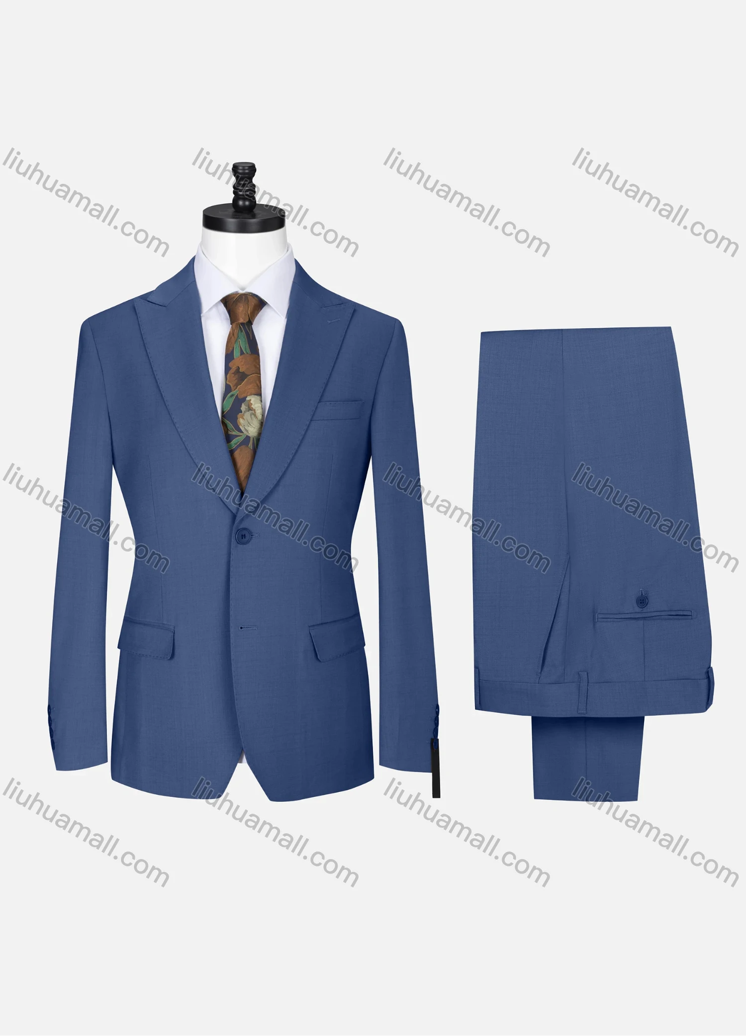 Wholesale Men's Business Lapel Single Breasted Plain Pockets Blazer Jacket & Pants 2 Piece Set X7632-9# - Liuhuamall