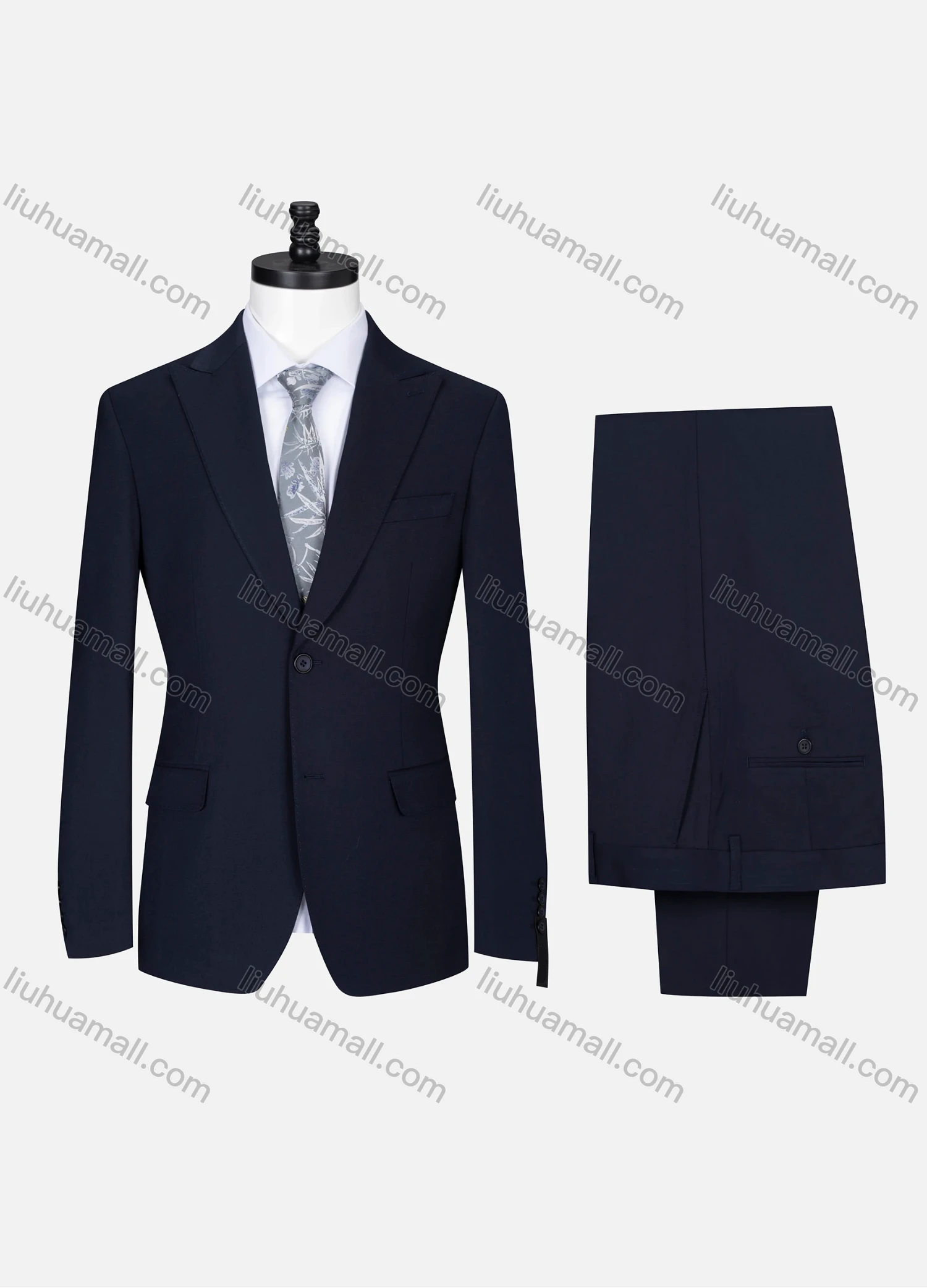 Wholesale Men's Business Lapel Single Breasted Plain Pockets Blazer Jacket & Pants 2 Piece Set X7632-9# - Liuhuamall