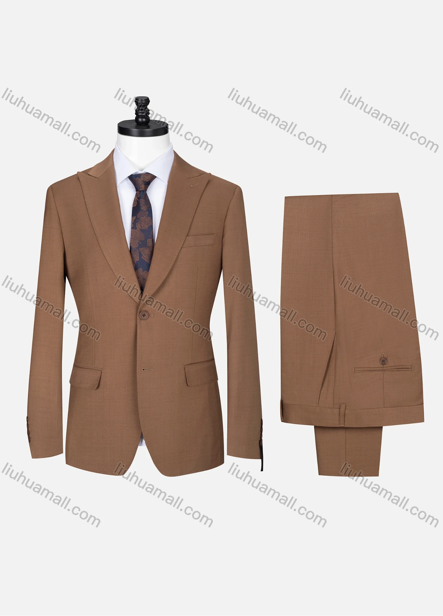 Wholesale Men's Business Lapel Single Breasted Plain Pockets Blazer Jacket & Pants 2 Piece Set X7632-9# - Liuhuamall