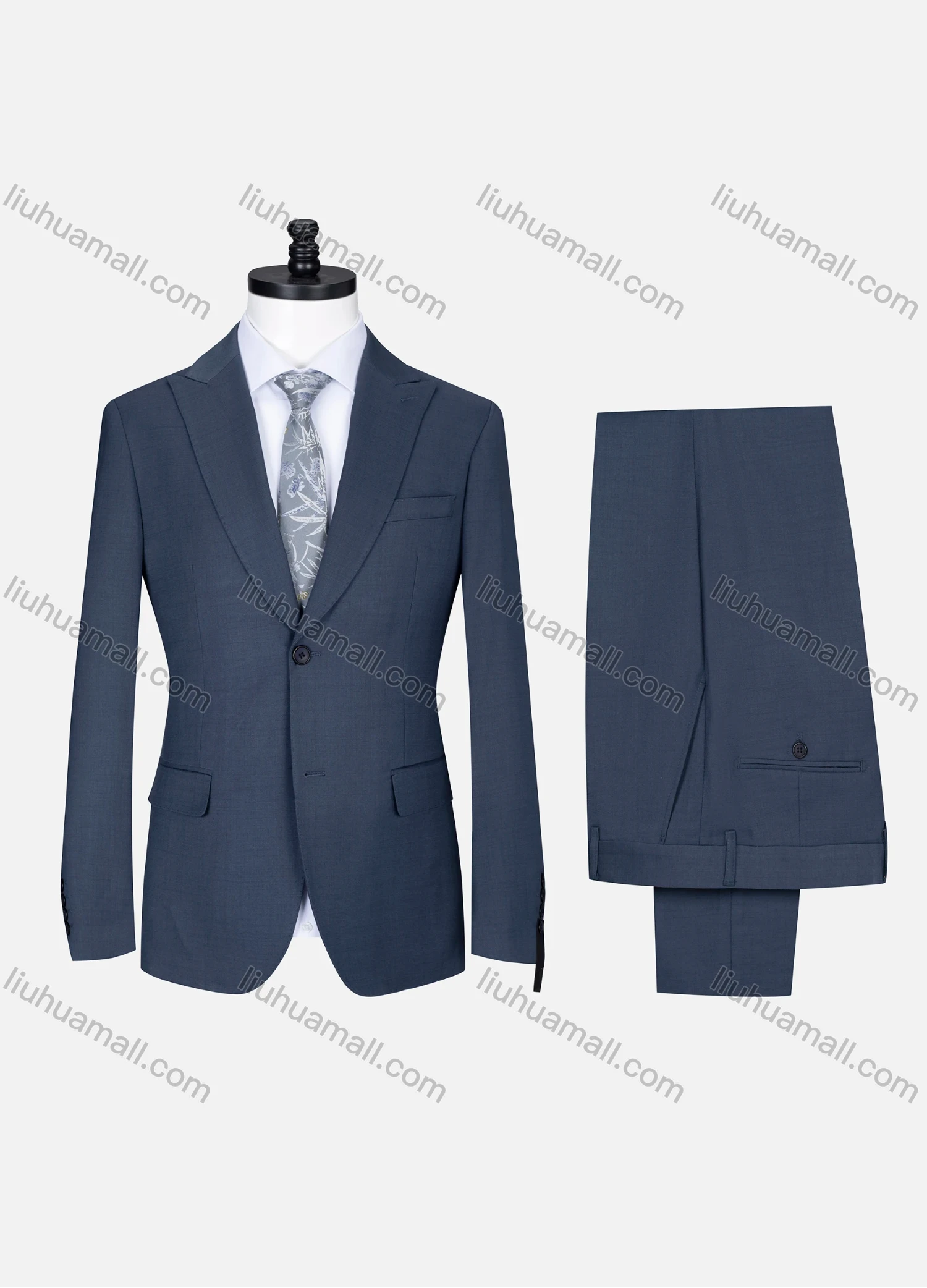 Wholesale Men's Business Lapel Single Breasted Plain Pockets Blazer Jacket & Pants 2 Piece Set X7632-9# - Liuhuamall
