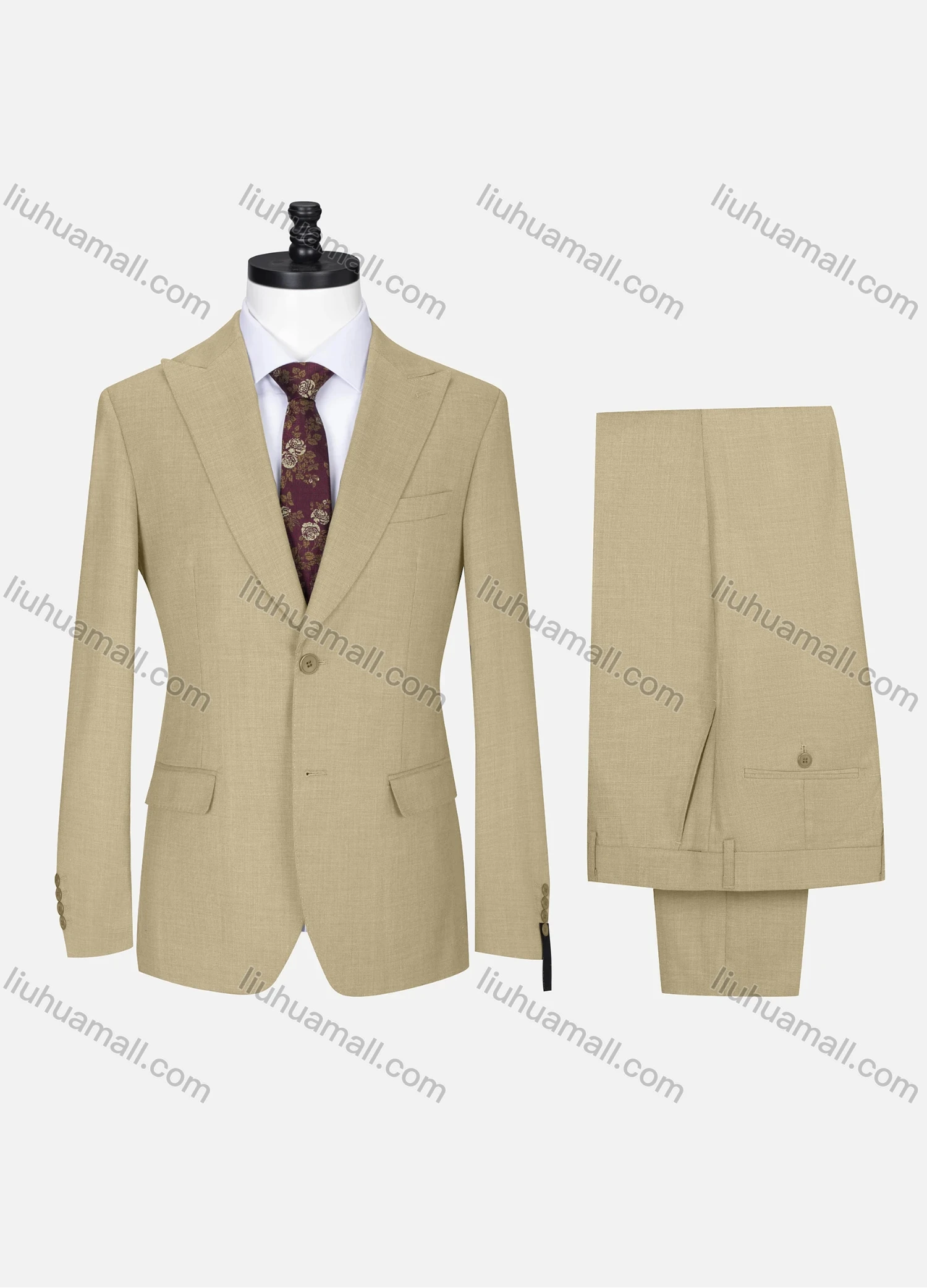 Wholesale Men's Formal Lapel Single Breasted Plain Flap Pockets Blazer Jacket & Pants 2 Piece Set X7702# - Liuhuamall