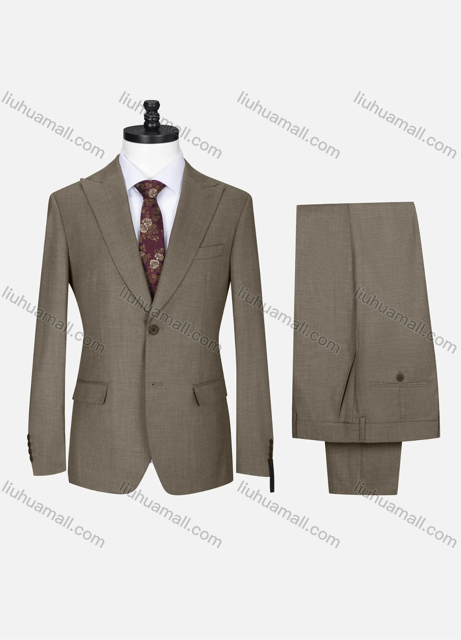 Wholesale Men's Formal Lapel Single Breasted Plain Flap Pockets Blazer Jacket & Pants 2 Piece Set X7702# - Liuhuamall