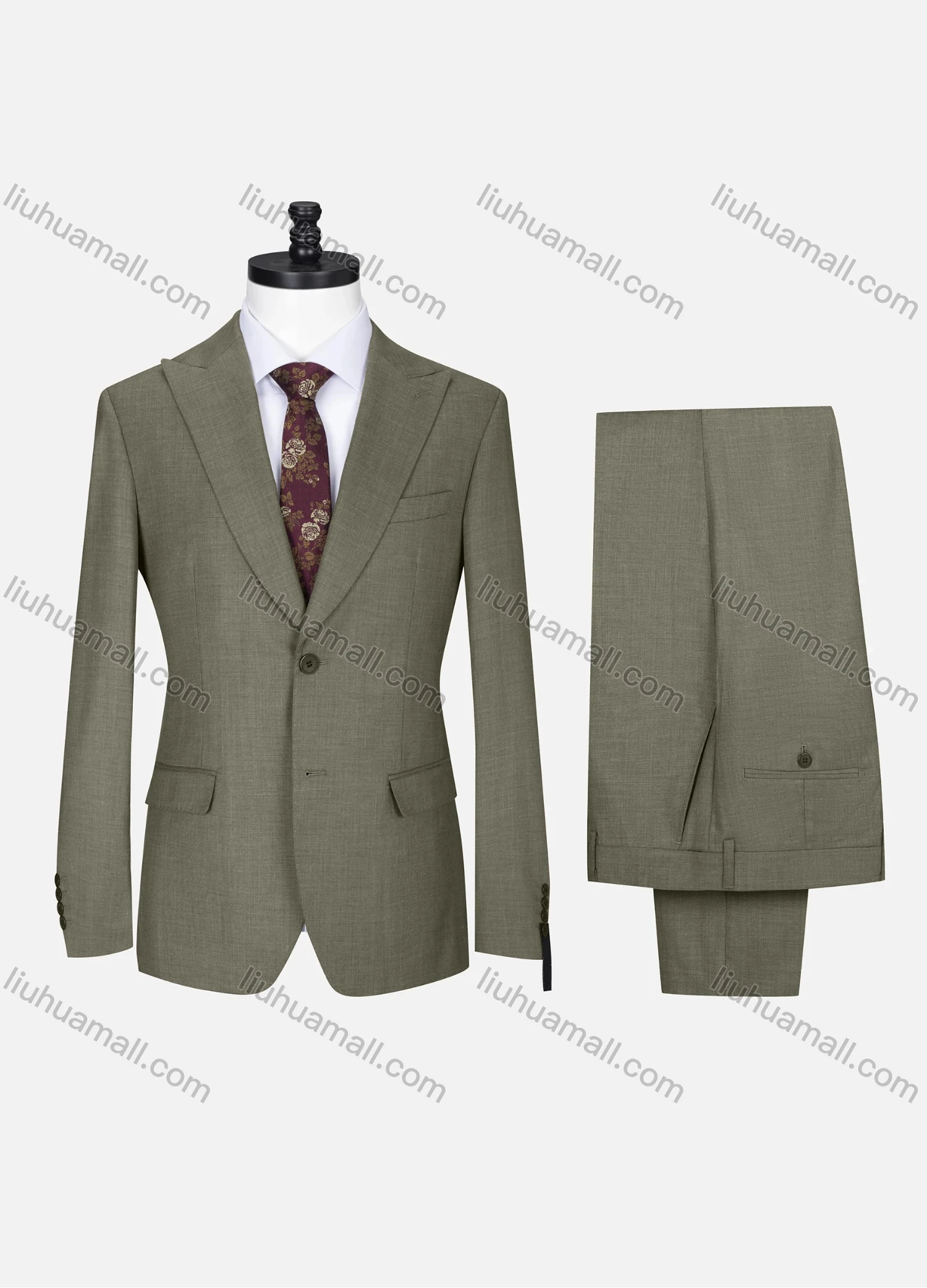 Wholesale Men's Formal Lapel Single Breasted Plain Flap Pockets Blazer Jacket & Pants 2 Piece Set X7702# - Liuhuamall