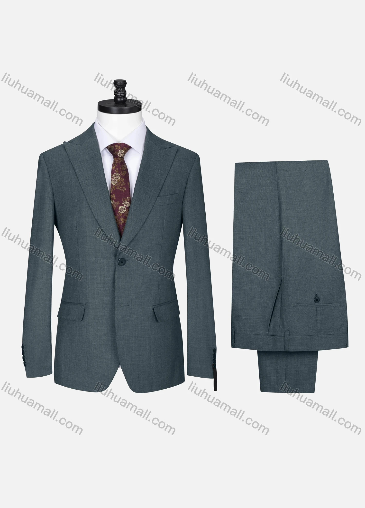 Wholesale Men's Formal Lapel Single Breasted Plain Flap Pockets Blazer Jacket & Pants 2 Piece Set X7702# - Liuhuamall