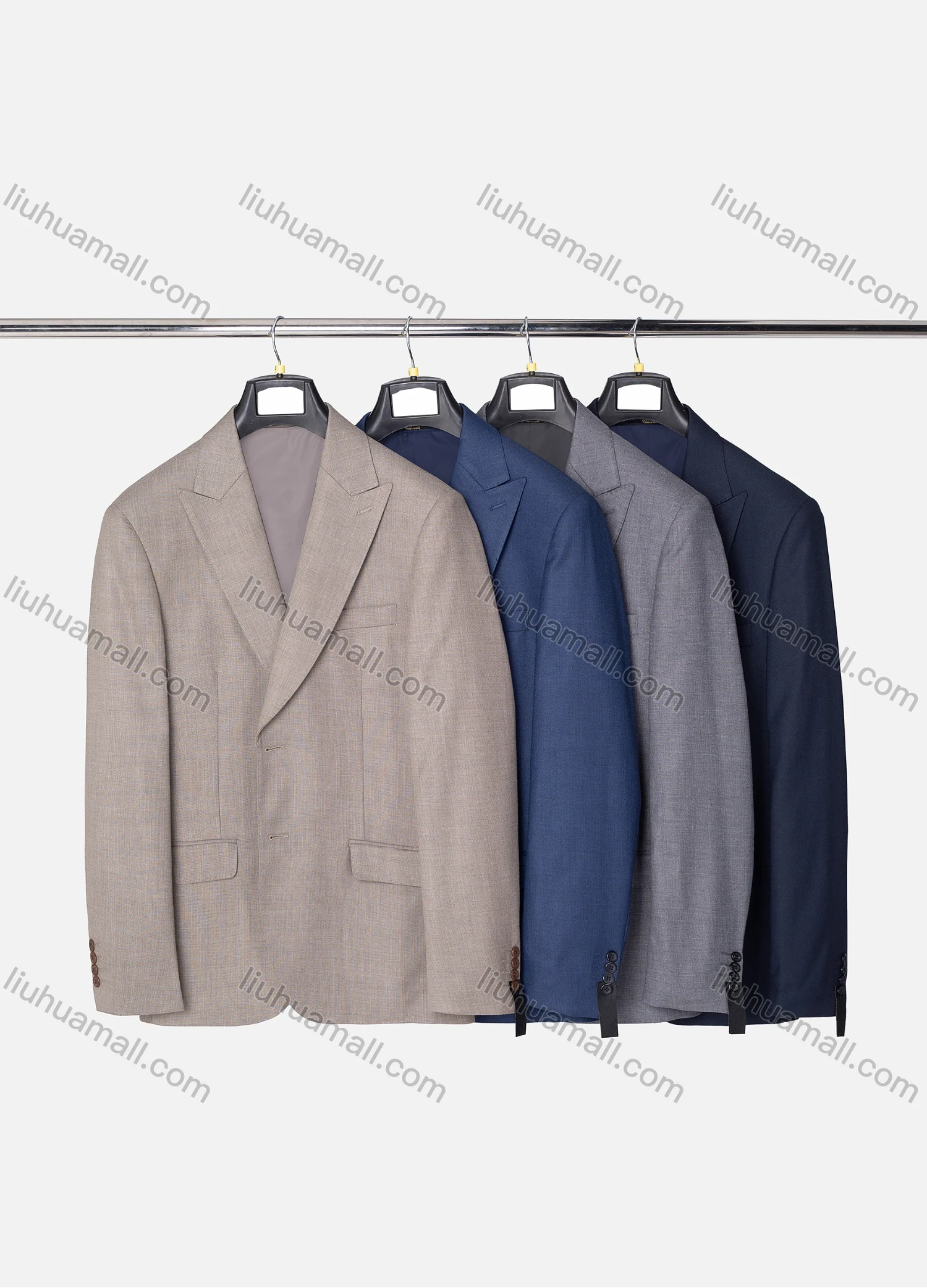 Wholesale Men's Formal Lapel Single Breasted Plain Flap Pockets Blazer Jacket & Pants 2 Piece Set X7702# - Liuhuamall